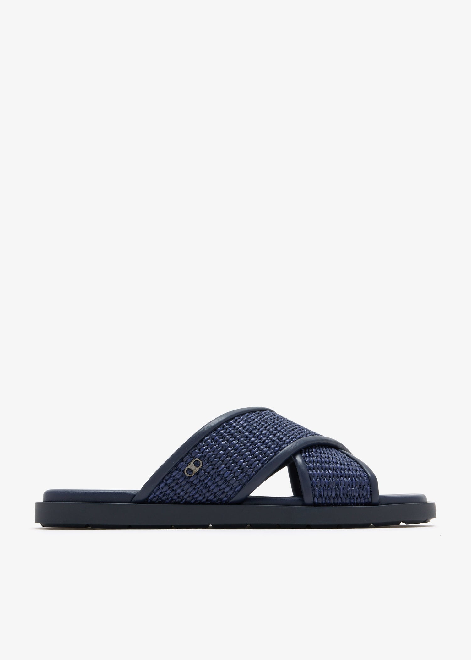 Gancini ornament sandals, Navy
Gancini ornament sandals, Navy