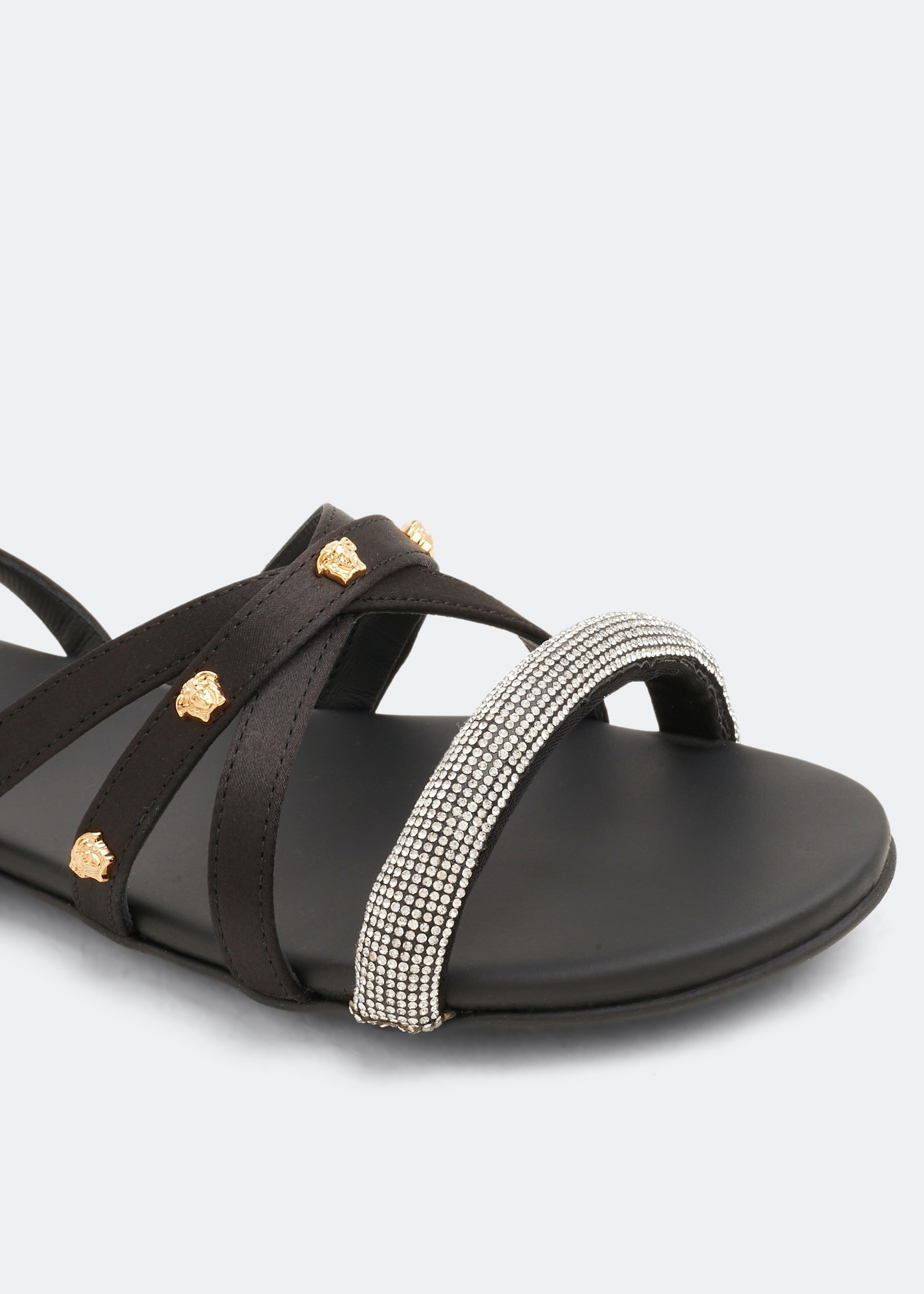 Medusa studs sandals, Black