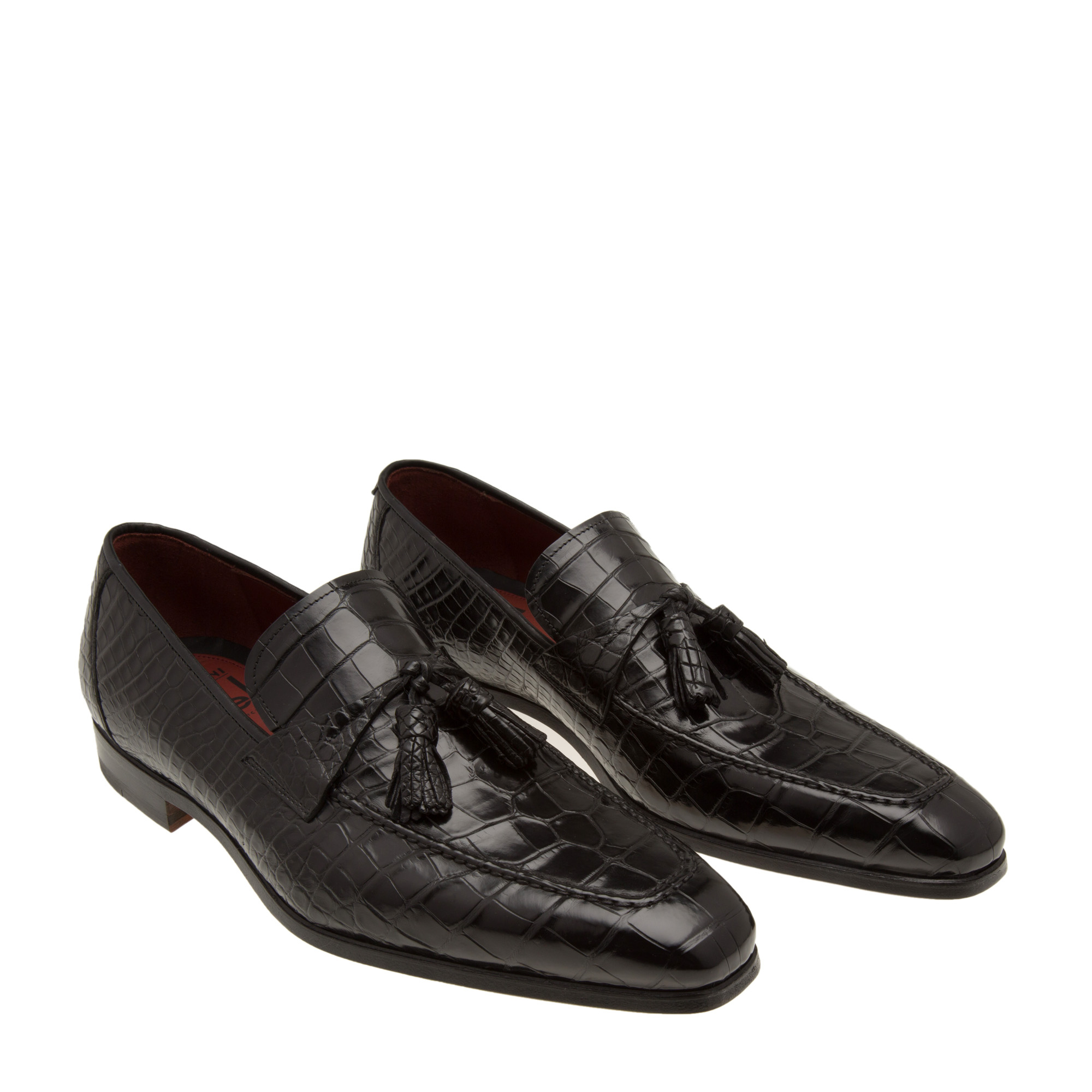 Crocodile tassel loafers, Black 
Crocodile tassel loafers, Black