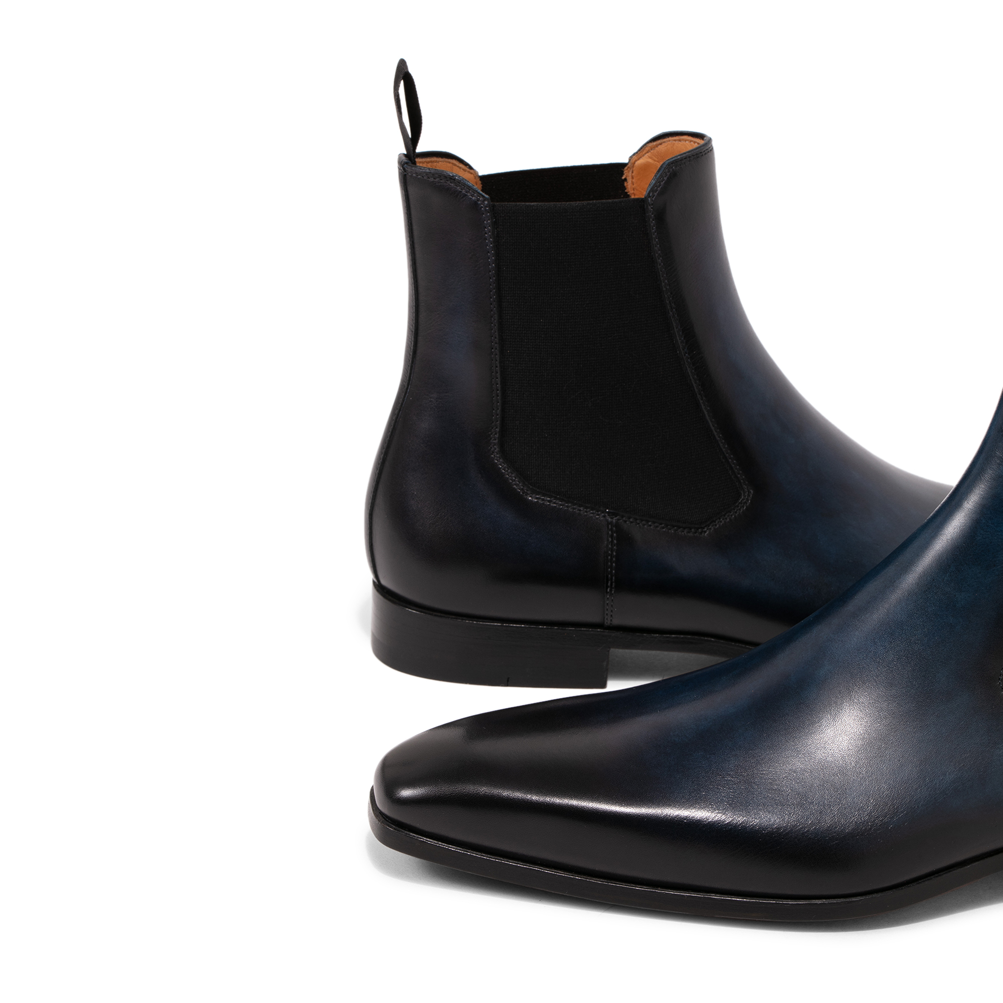 Leather Chelsea boots, Blue