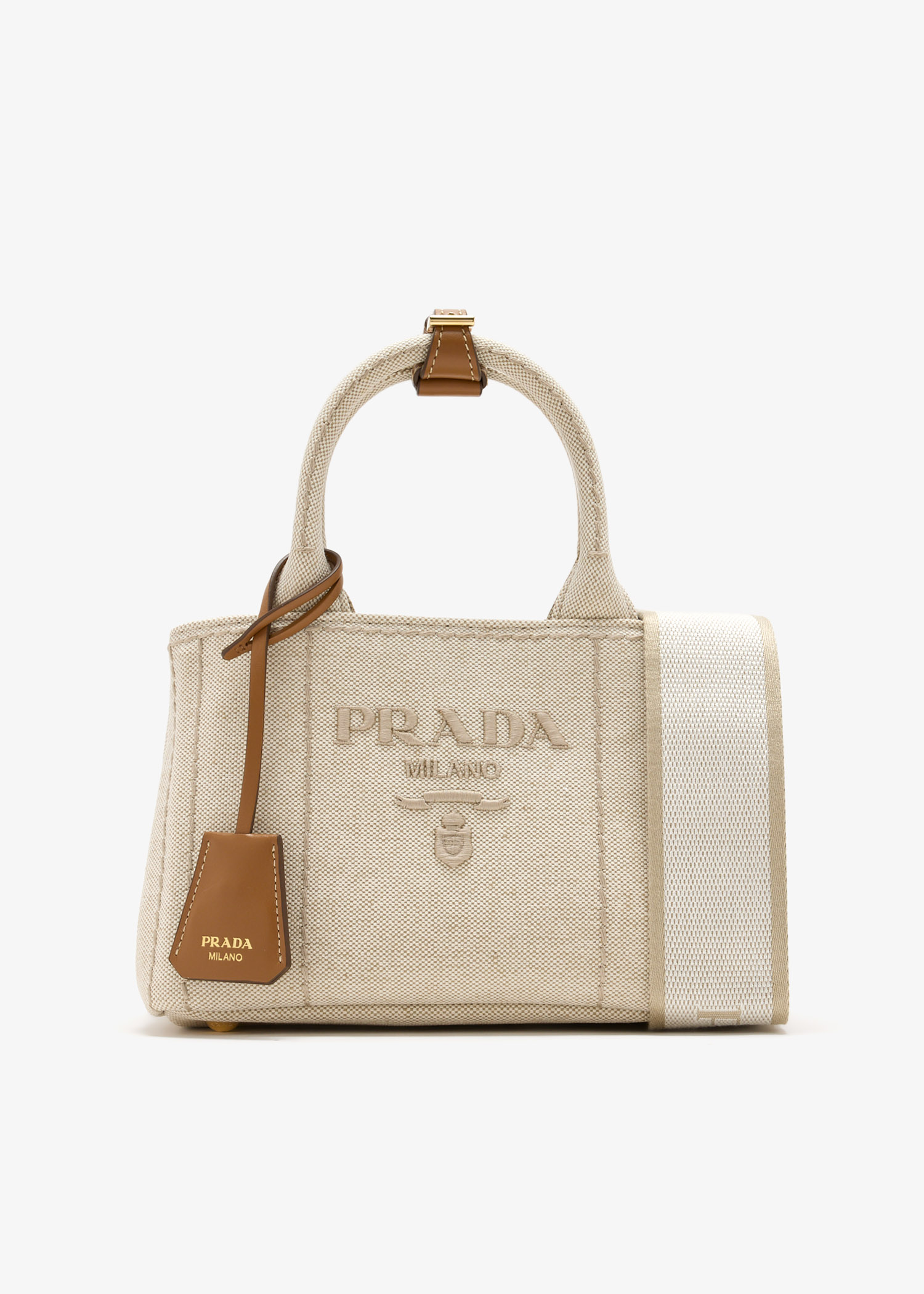 Prada Jardinière cotton canvas mini bag, Beige
Prada Jardinière cotton canvas mini bag, Beige