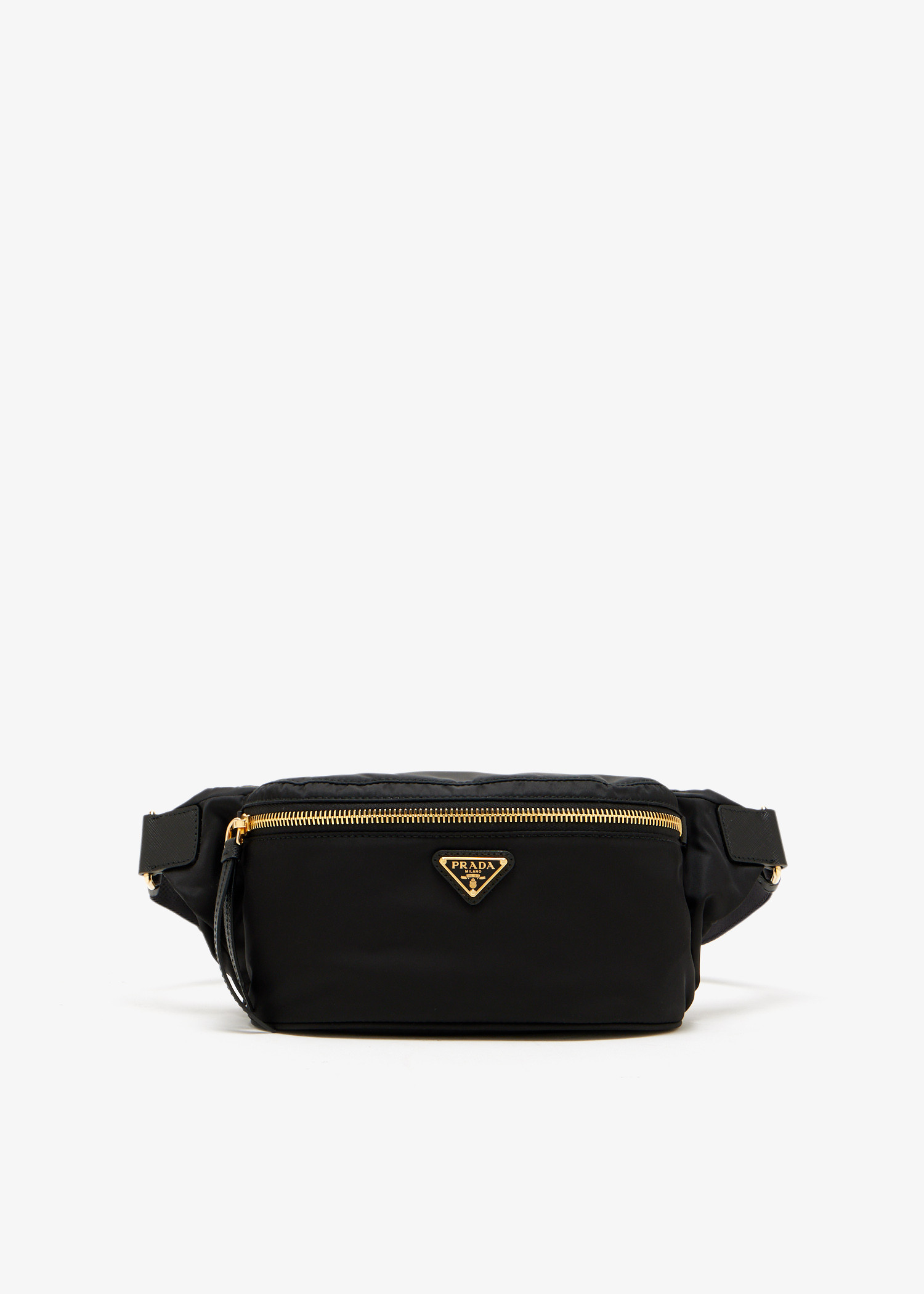 Re-Nylon and Saffiano leather belt bag, Black
Re-Nylon and Saffiano leather belt bag, Black