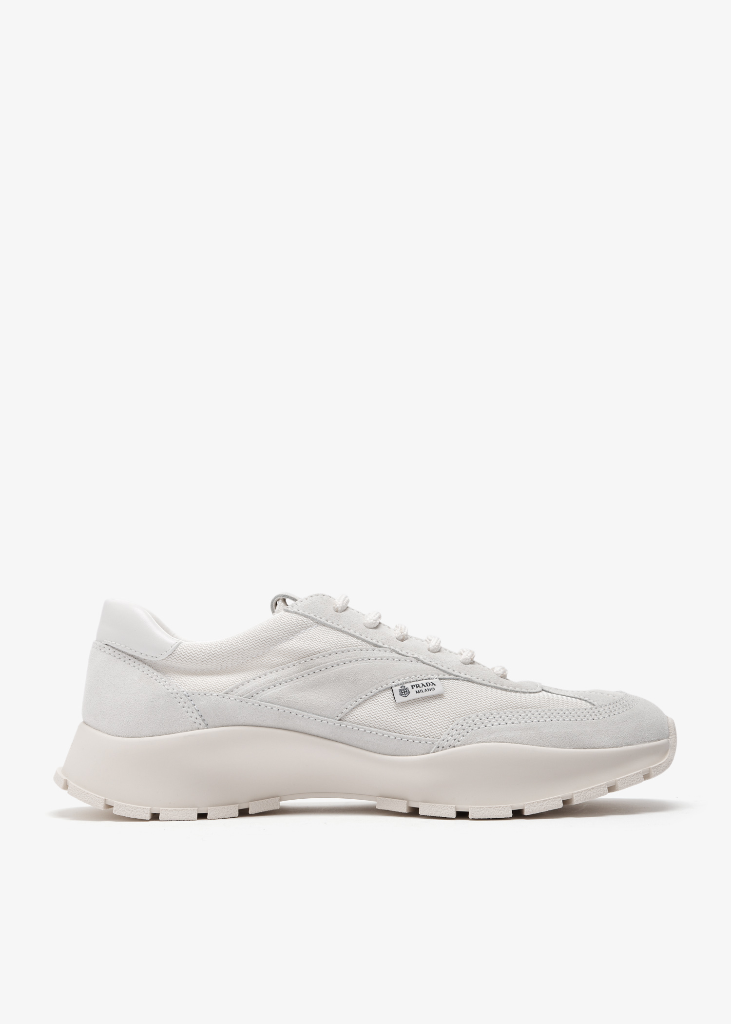 Mesh fabric and suede sneakers, White
Mesh fabric and suede sneakers, White