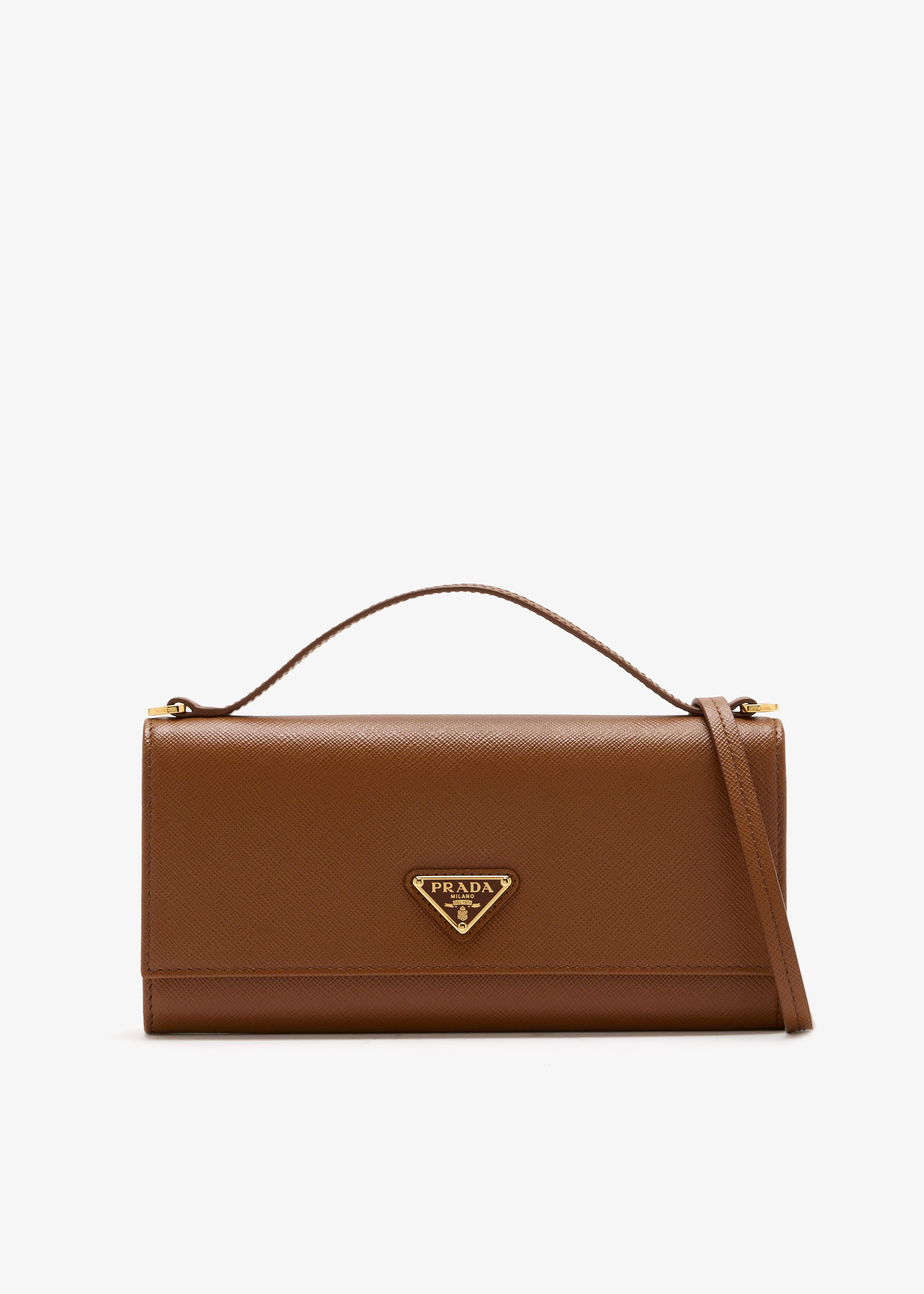 Saffiano leather strap wallet, Brown
Saffiano leather strap wallet, Brown