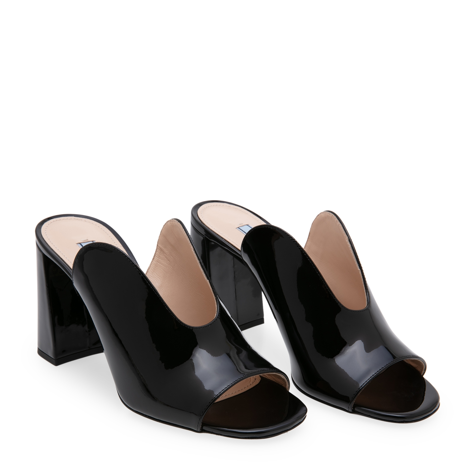 Leather Sabot Mules, Black