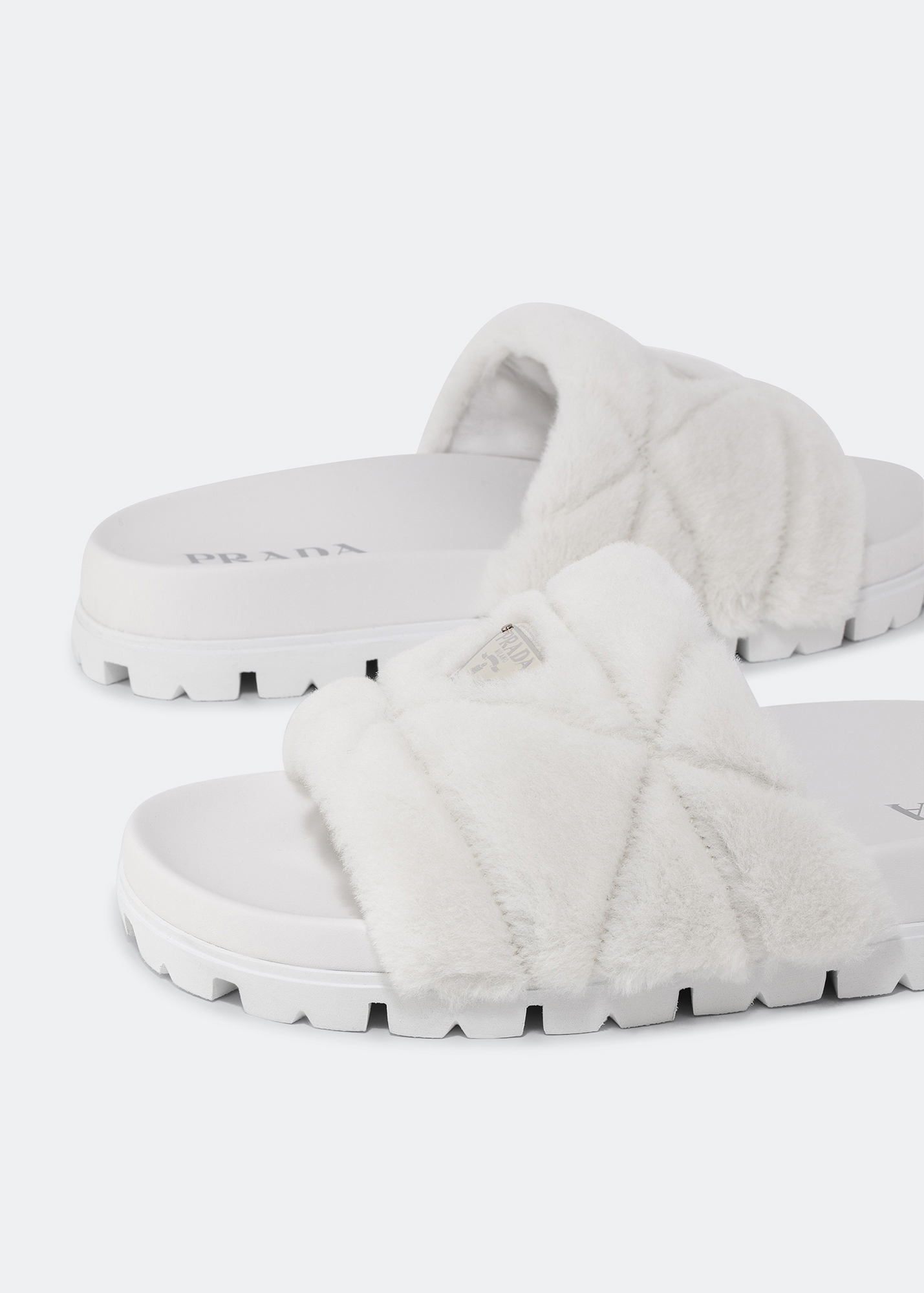 Shearling slides, White