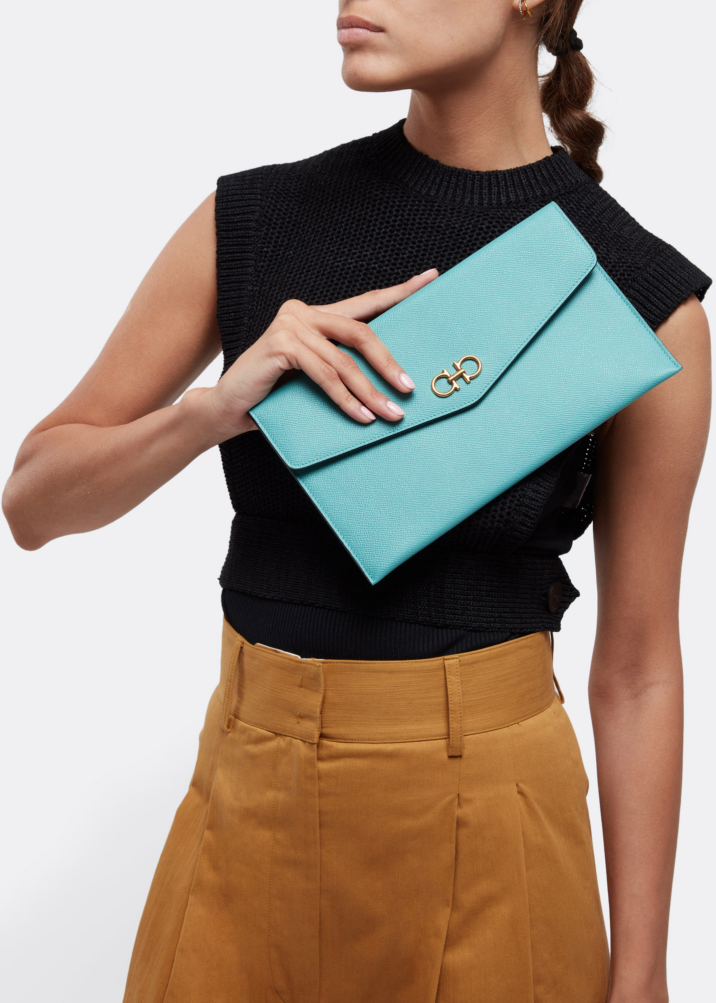 Gancini pouch, Blue