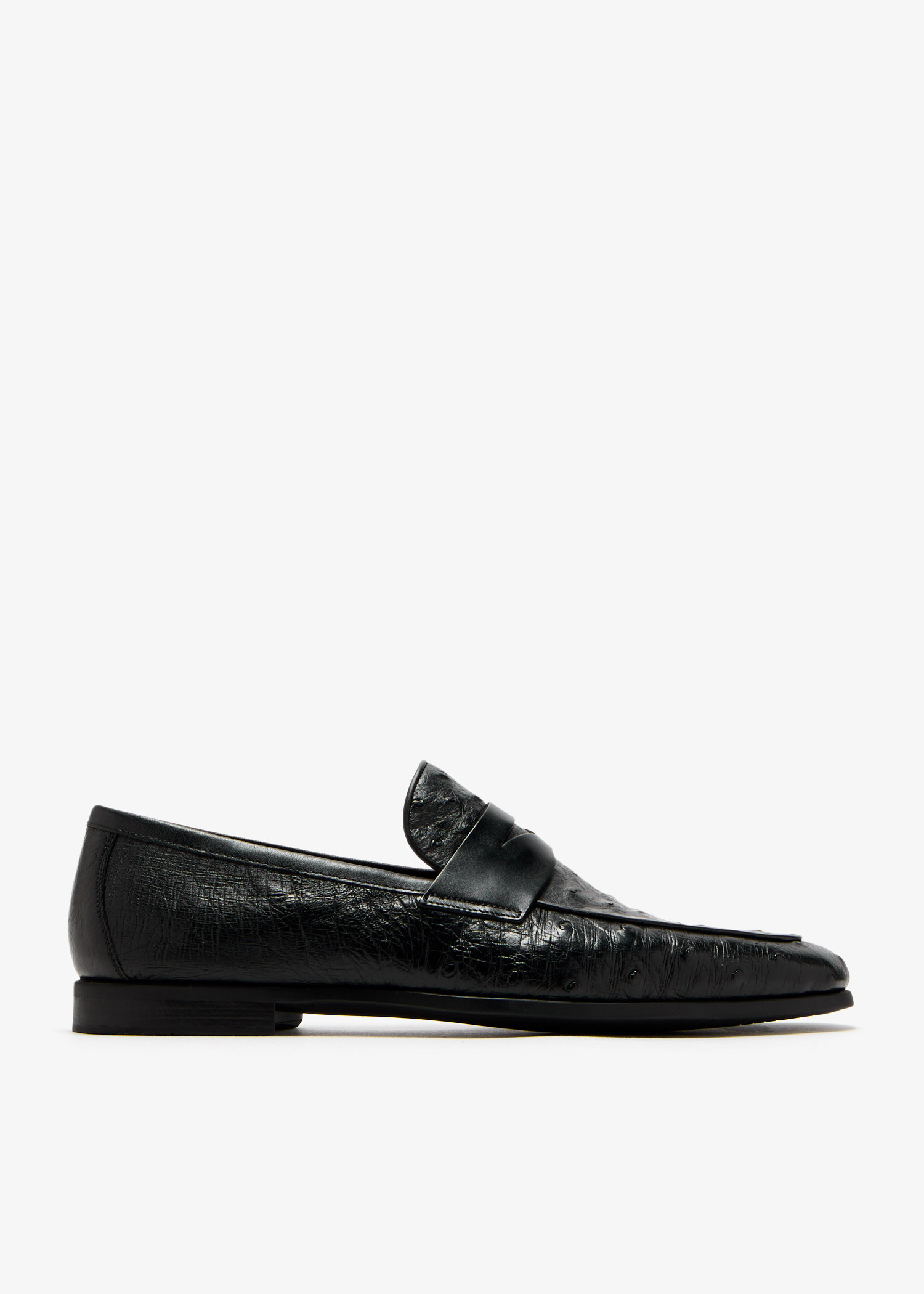 Ostrich leather loafers, Black
Ostrich leather loafers, Black