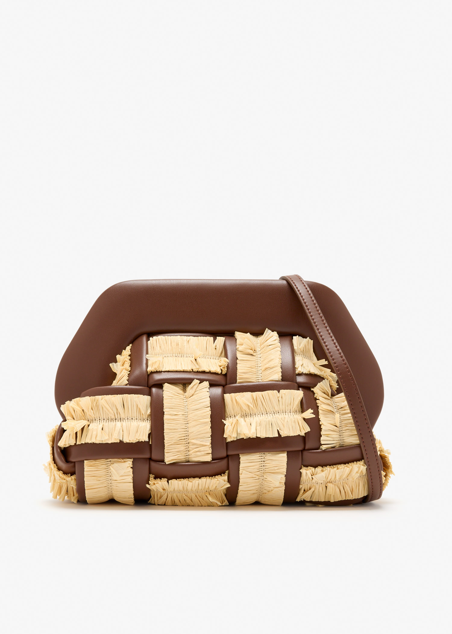 Bios medium intreccio raffia clutch, Brown
Bios medium intreccio raffia clutch, Brown