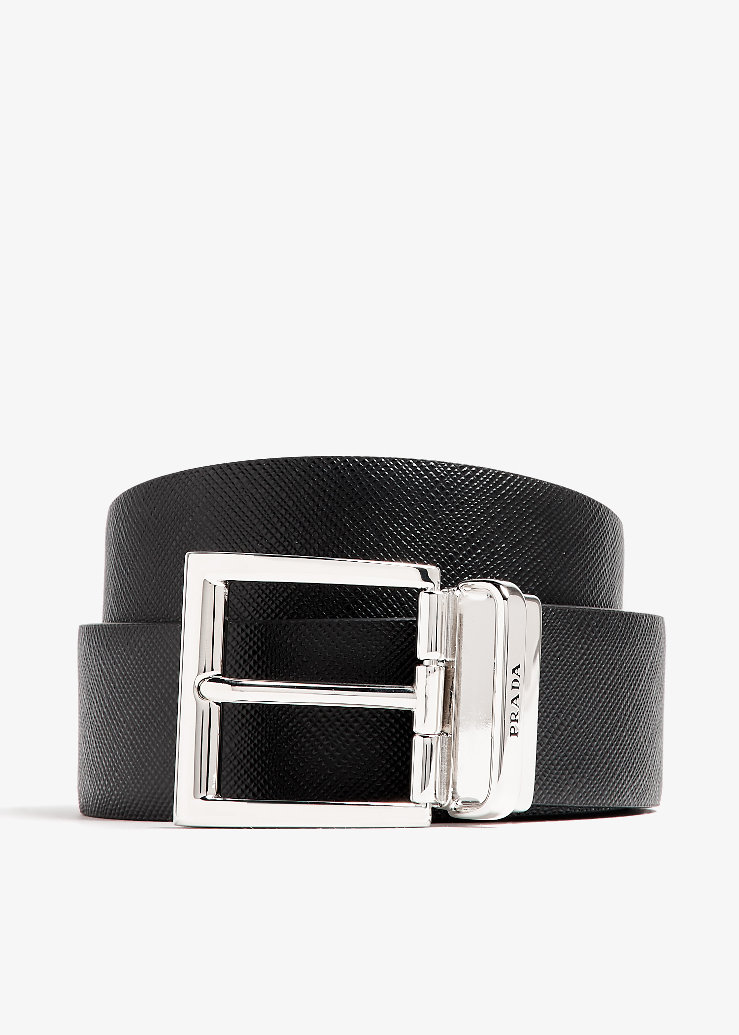 Reversible Saffiano leather belt, Black
Reversible Saffiano leather belt, Black