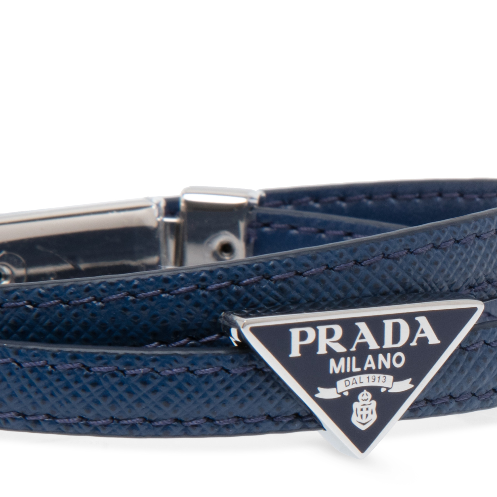 Saffiano leather bracelet, Blue