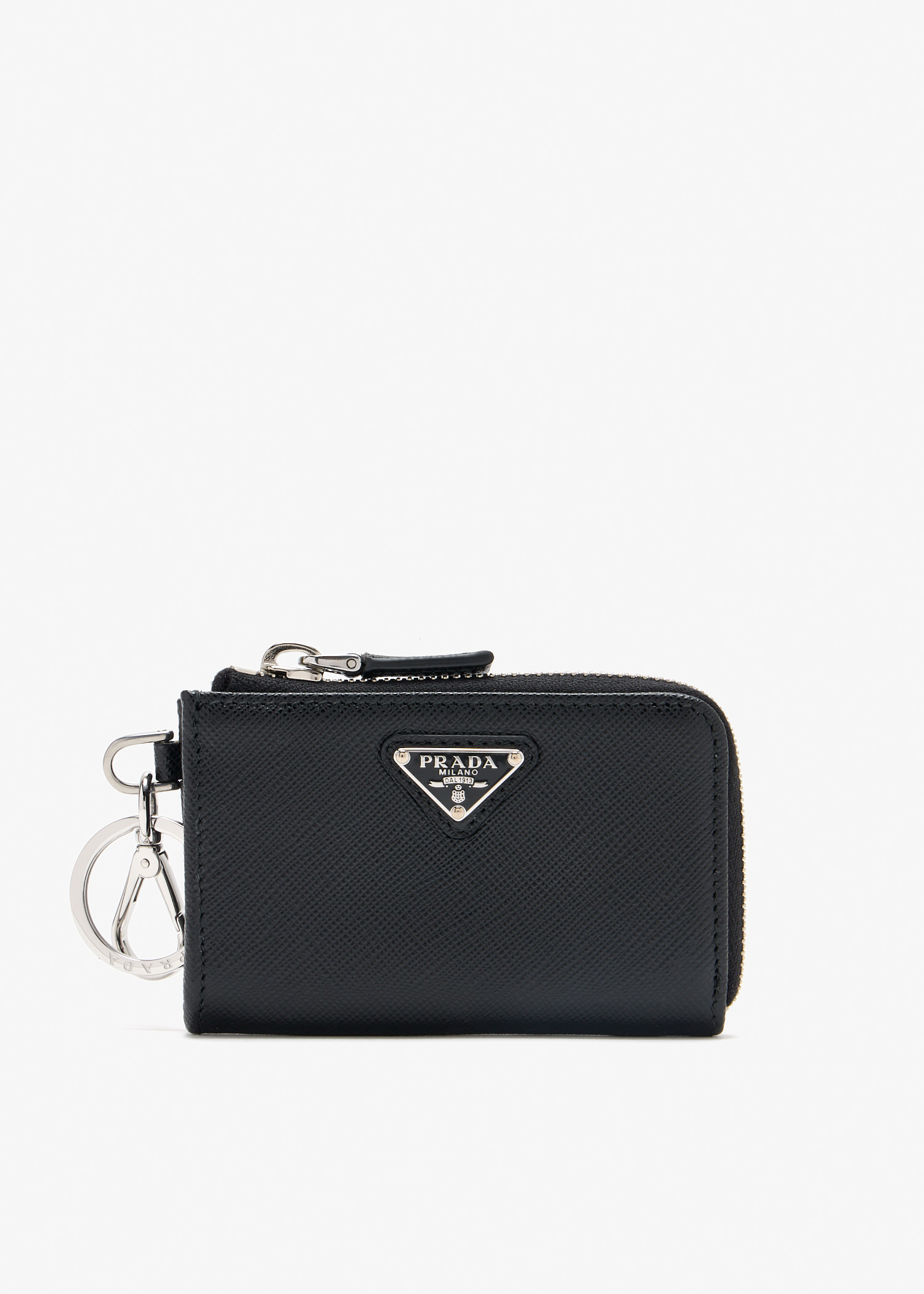Saffiano Leather keychain pouch, Black
Saffiano Leather keychain pouch, Black