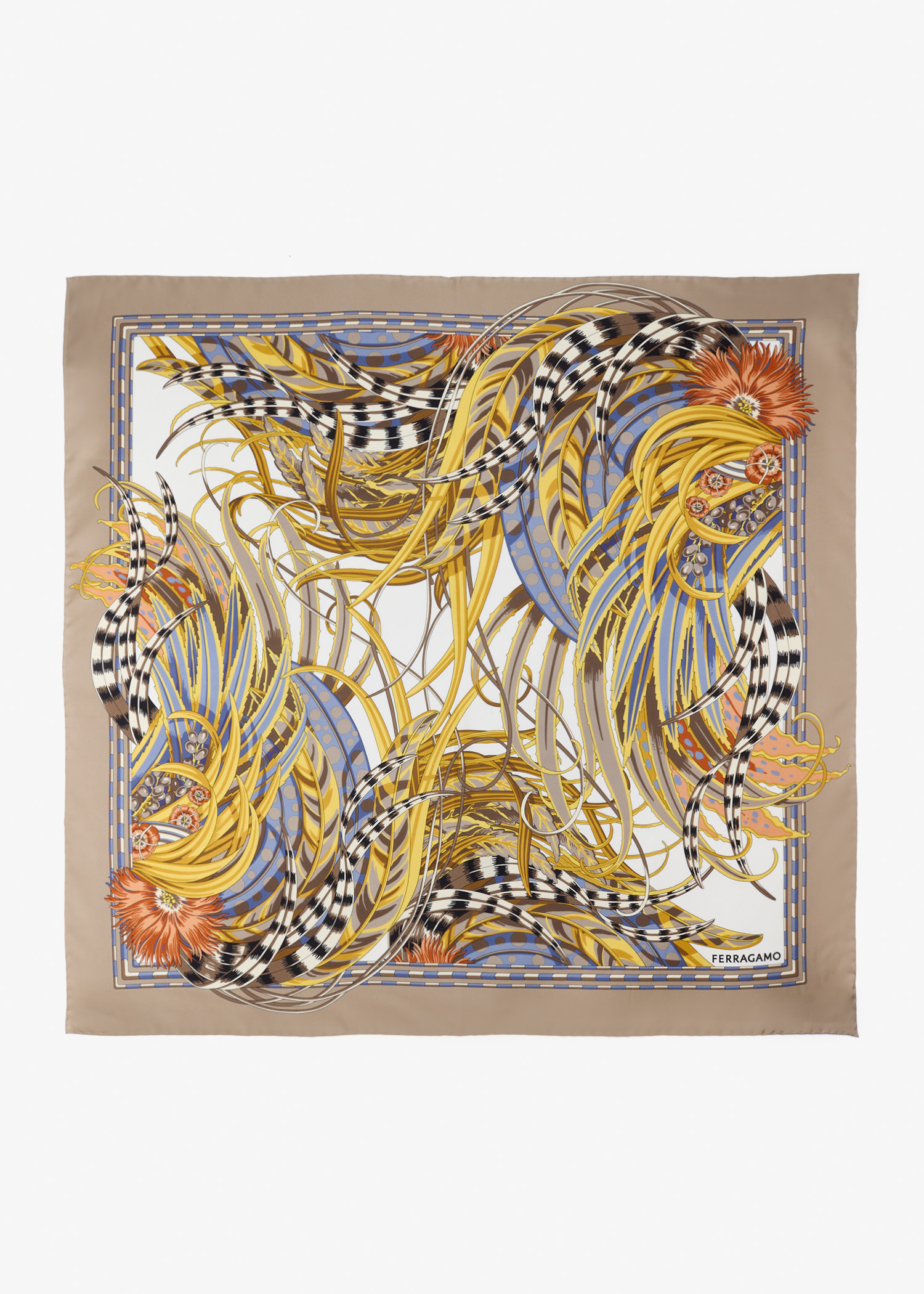 Rooster print silk scarf, Printed
Rooster print silk scarf, Printed
