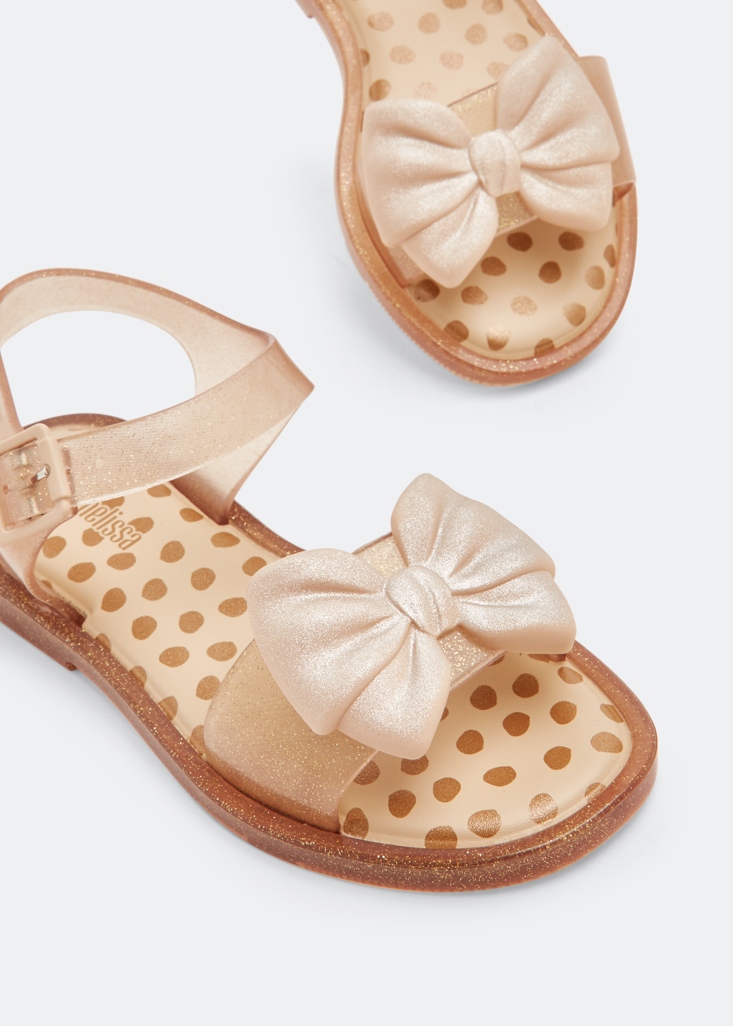 Bow sandals, Beige