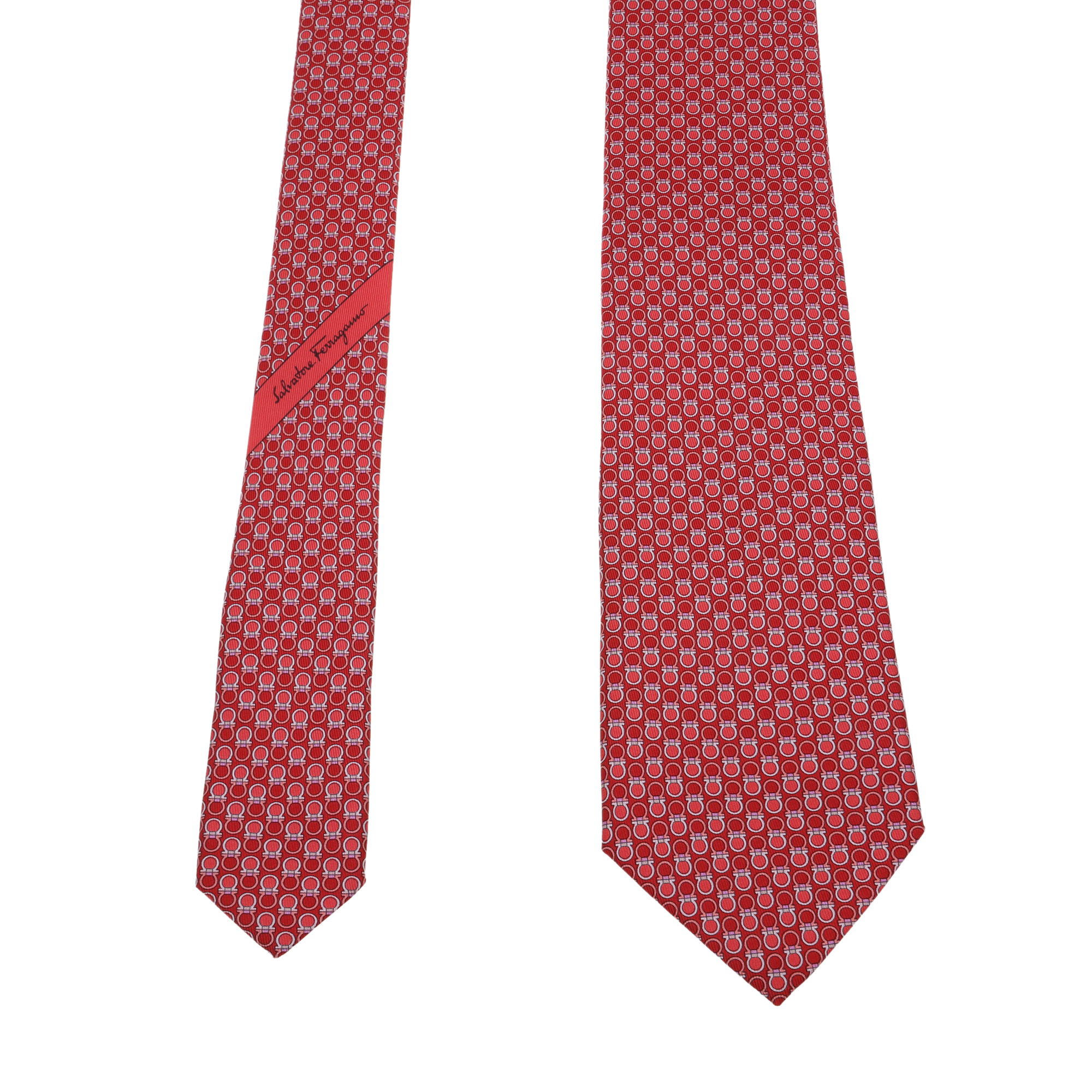 Gancini printed tie, Red