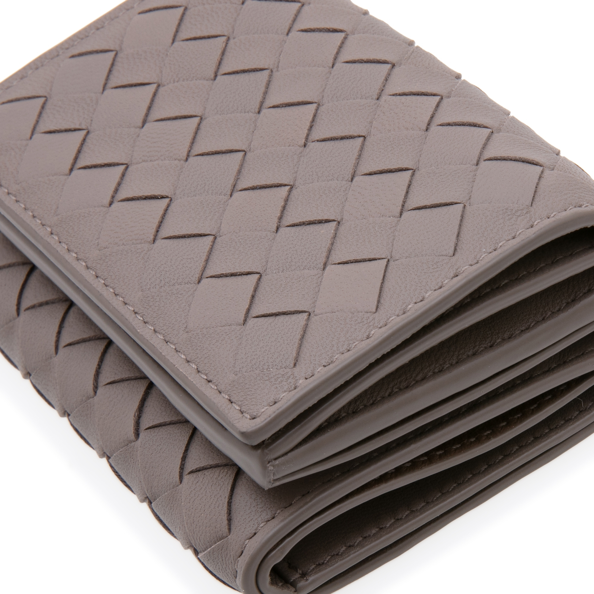 Intrecciato wallet, Grey