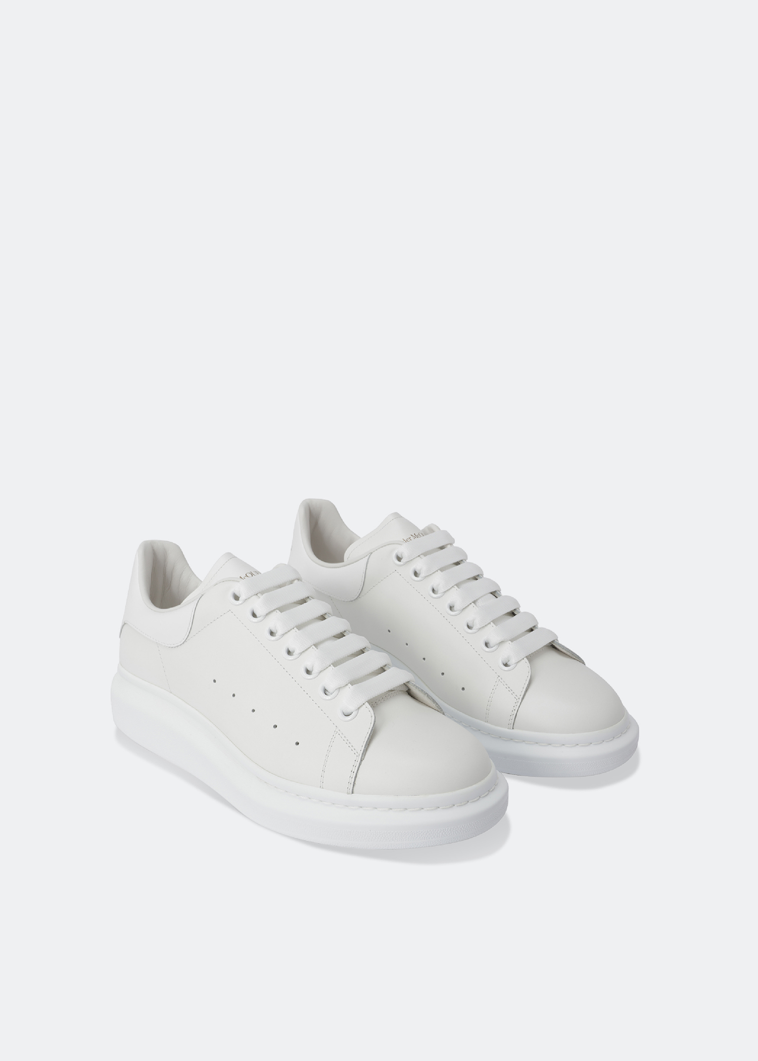 Oversized leather sneakers, White