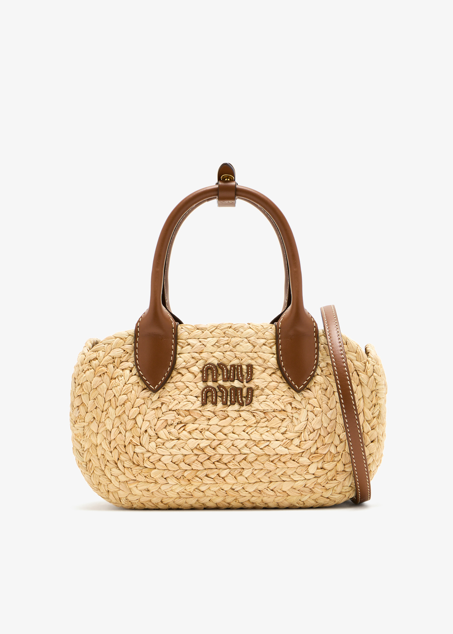 Raffia handbag, Beige