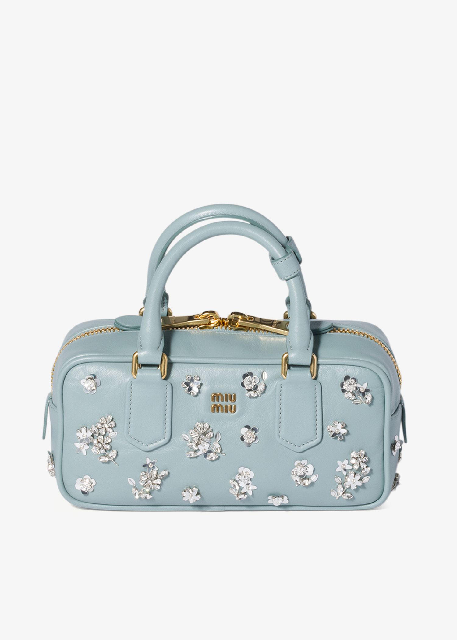 Arcadie embroidered nappa leather bag, Blue
Arcadie embroidered nappa leather bag, Blue