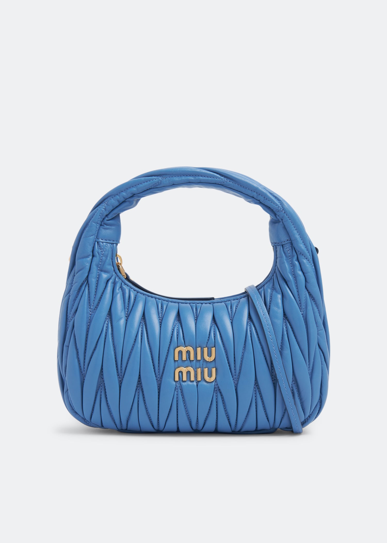 Wander matelassé mini hobo bag, Blue
Wander matelassé mini hobo bag, Blue