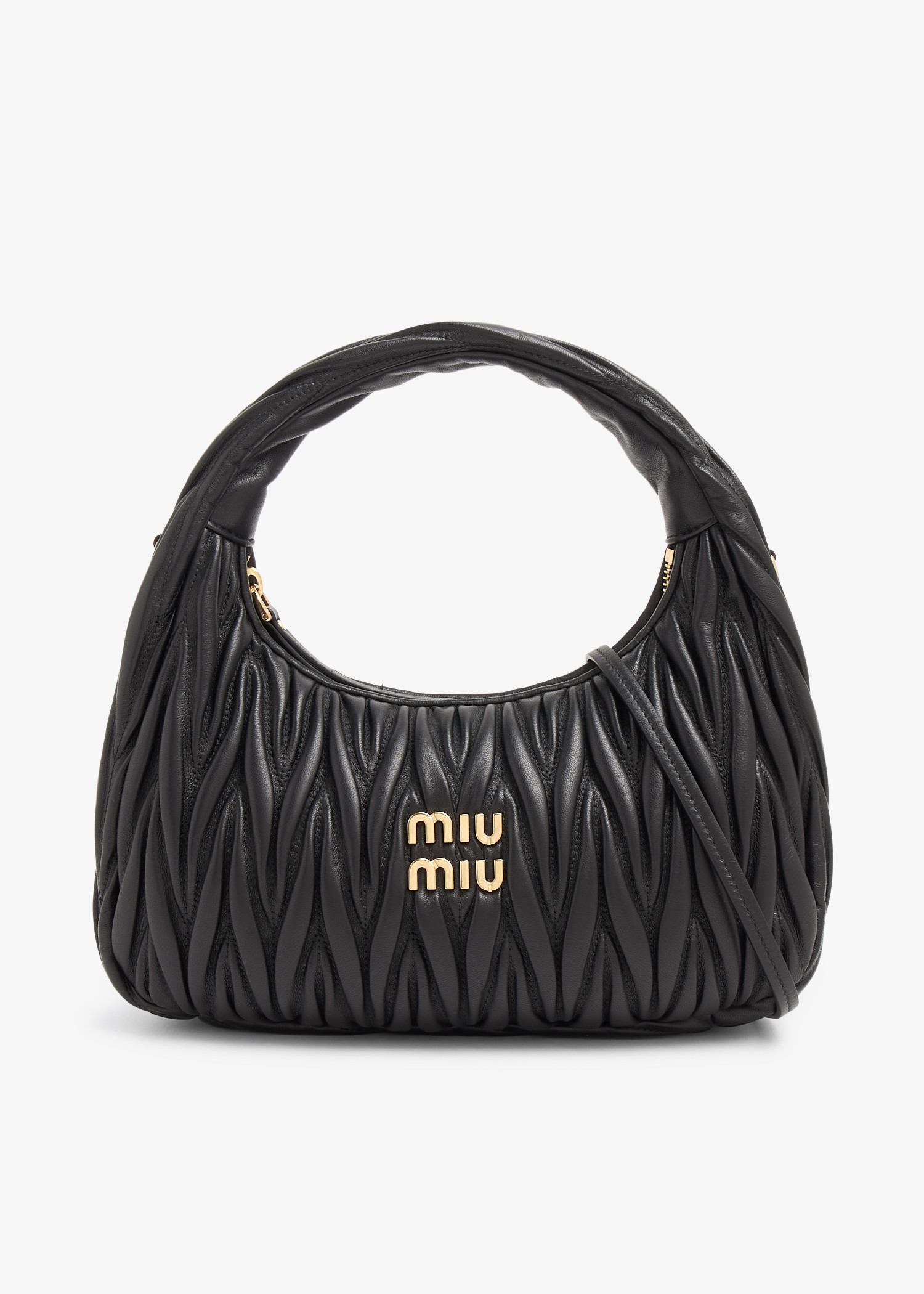 Wander matelassé nappa leather hobo bag, Black
Wander matelassé nappa leather hobo bag, Black