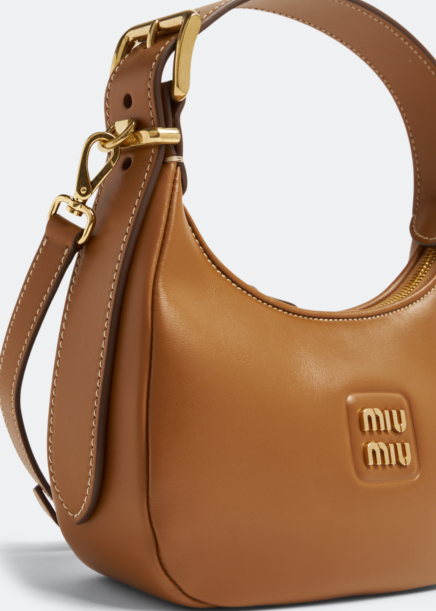 Leather hobo bag, Brown