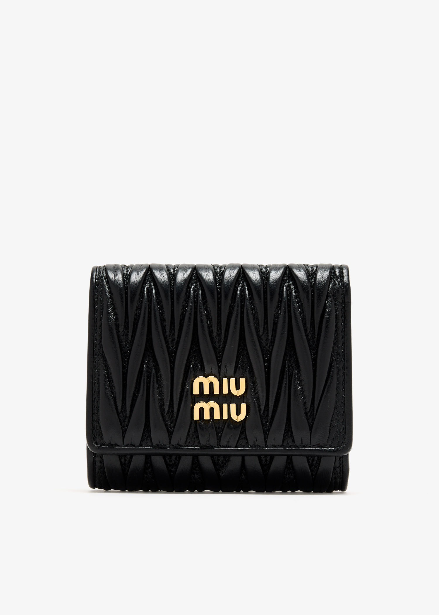 Small matelassé nappa leather wallet, Black
Small matelassé nappa leather wallet, Black