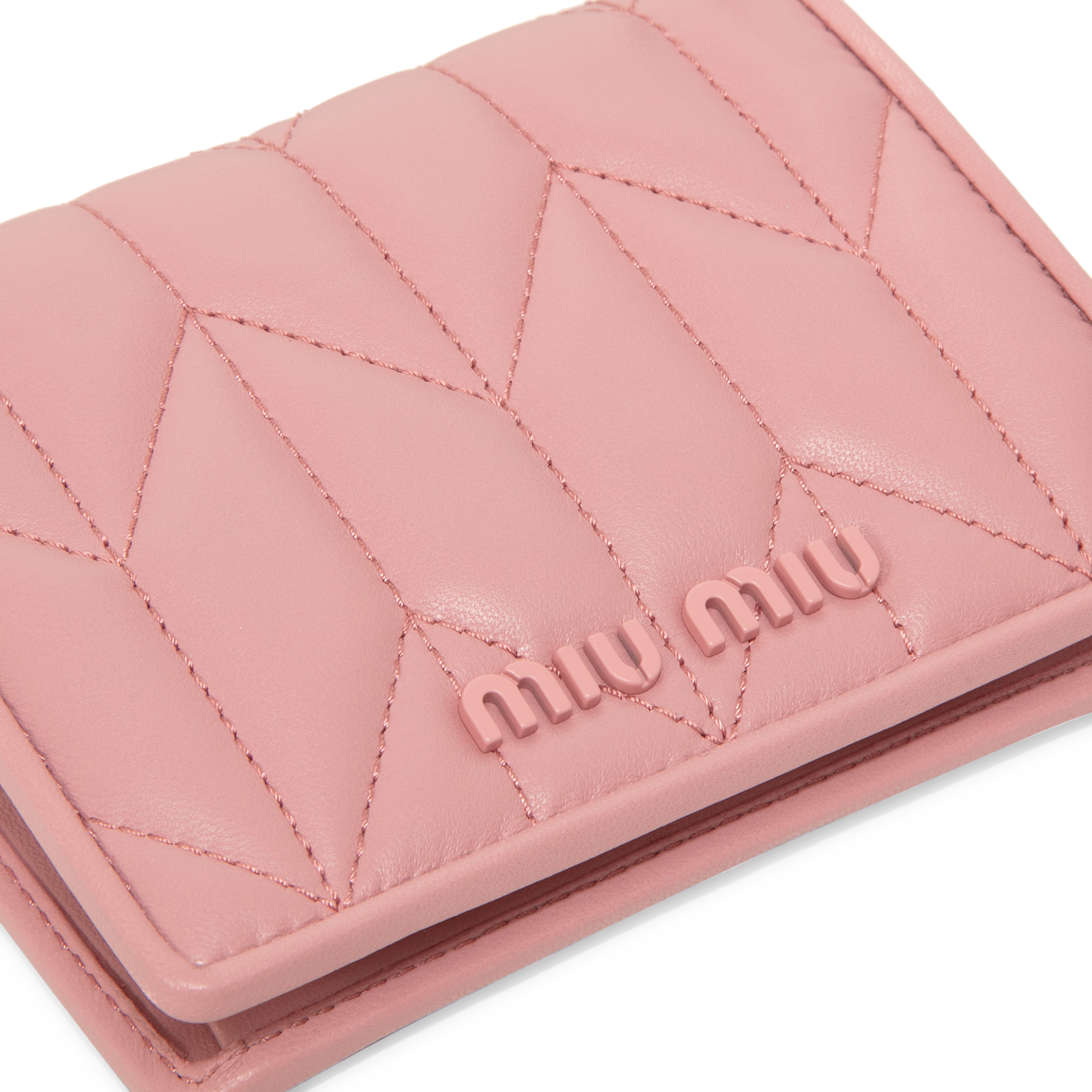 Leather bi-fold wallet, Pink