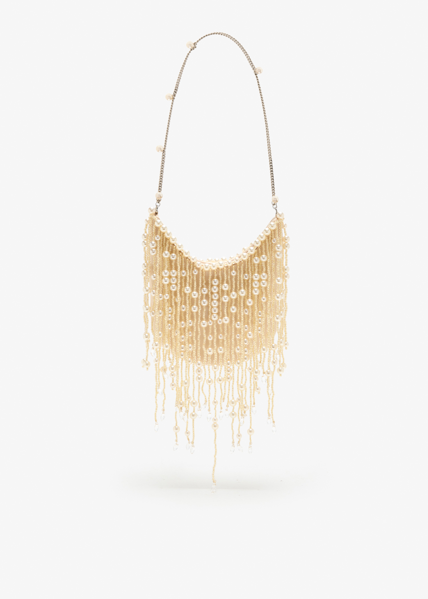 Elaine Pearl Embellished Fringe bag, White
Elaine Pearl Embellished Fringe bag, White