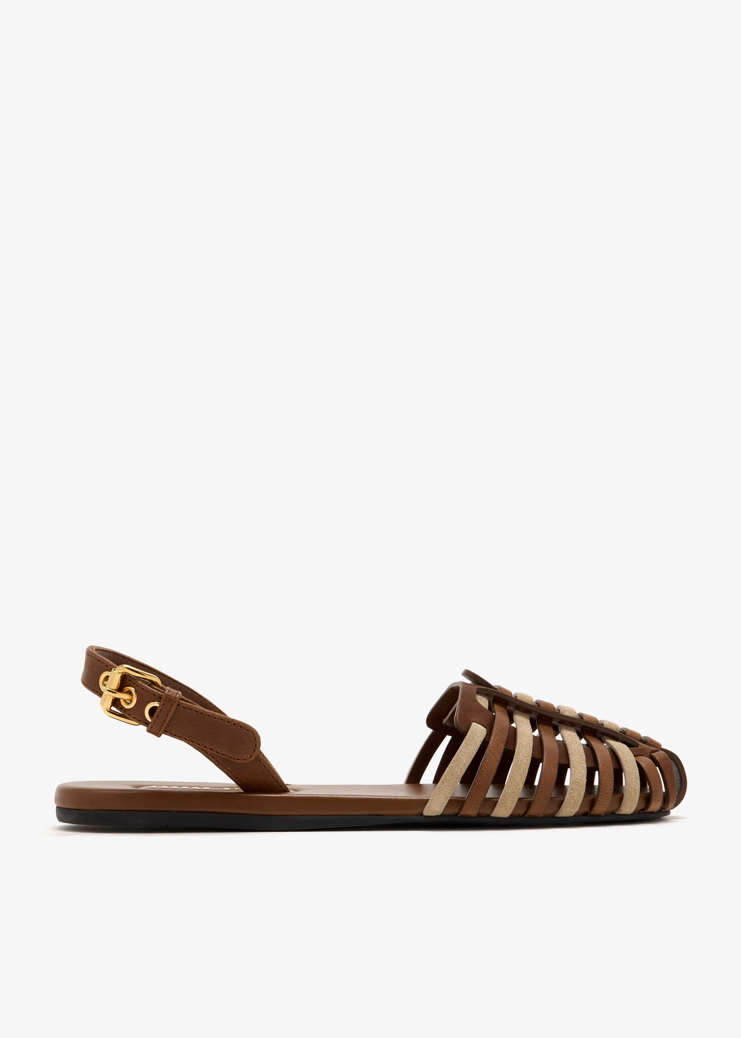 Nappa and suede leather sandals, Brown
Nappa and suede leather sandals, Brown