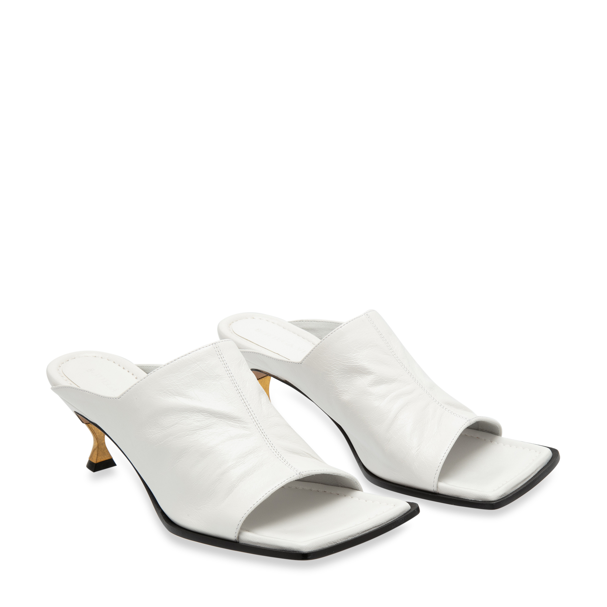 Leather mules, White