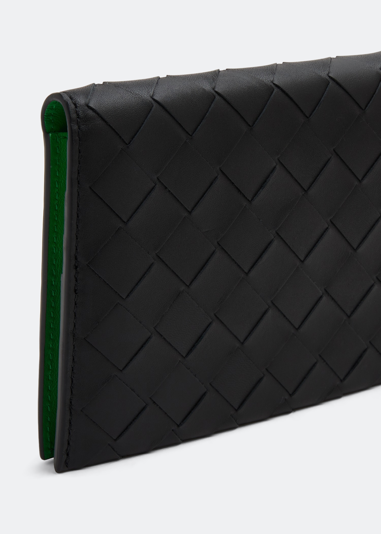Intrecciato leather wallet, Black 
Intrecciato leather wallet, Black