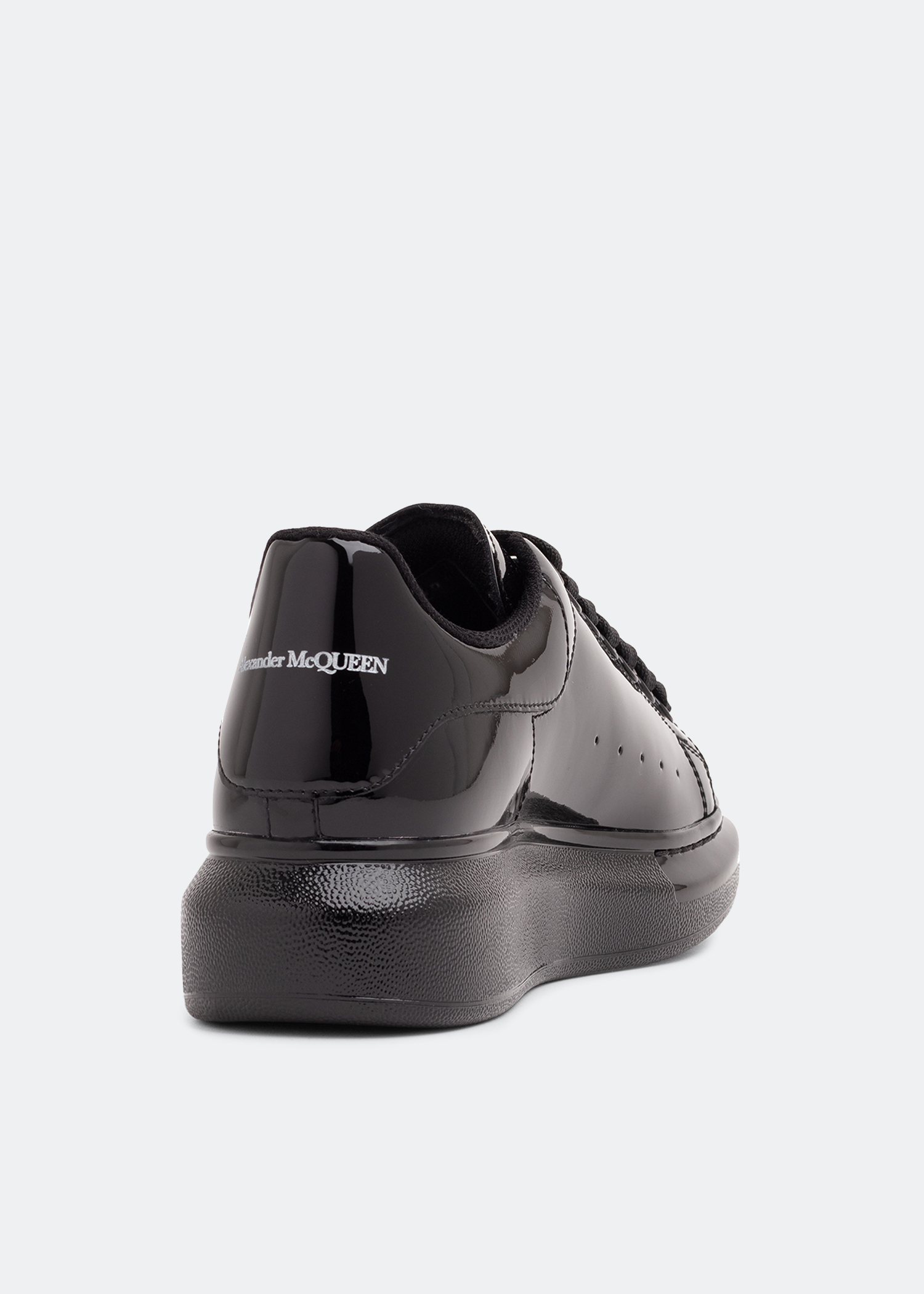 Oversized leather sneakers, Black