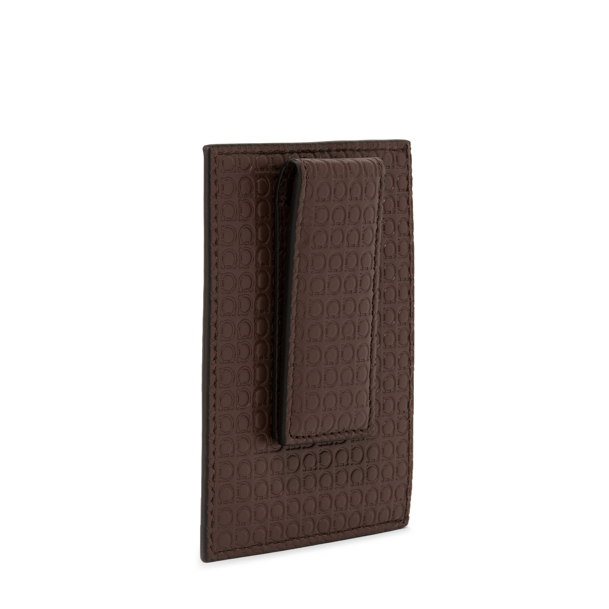 Gancini card holder, Brown