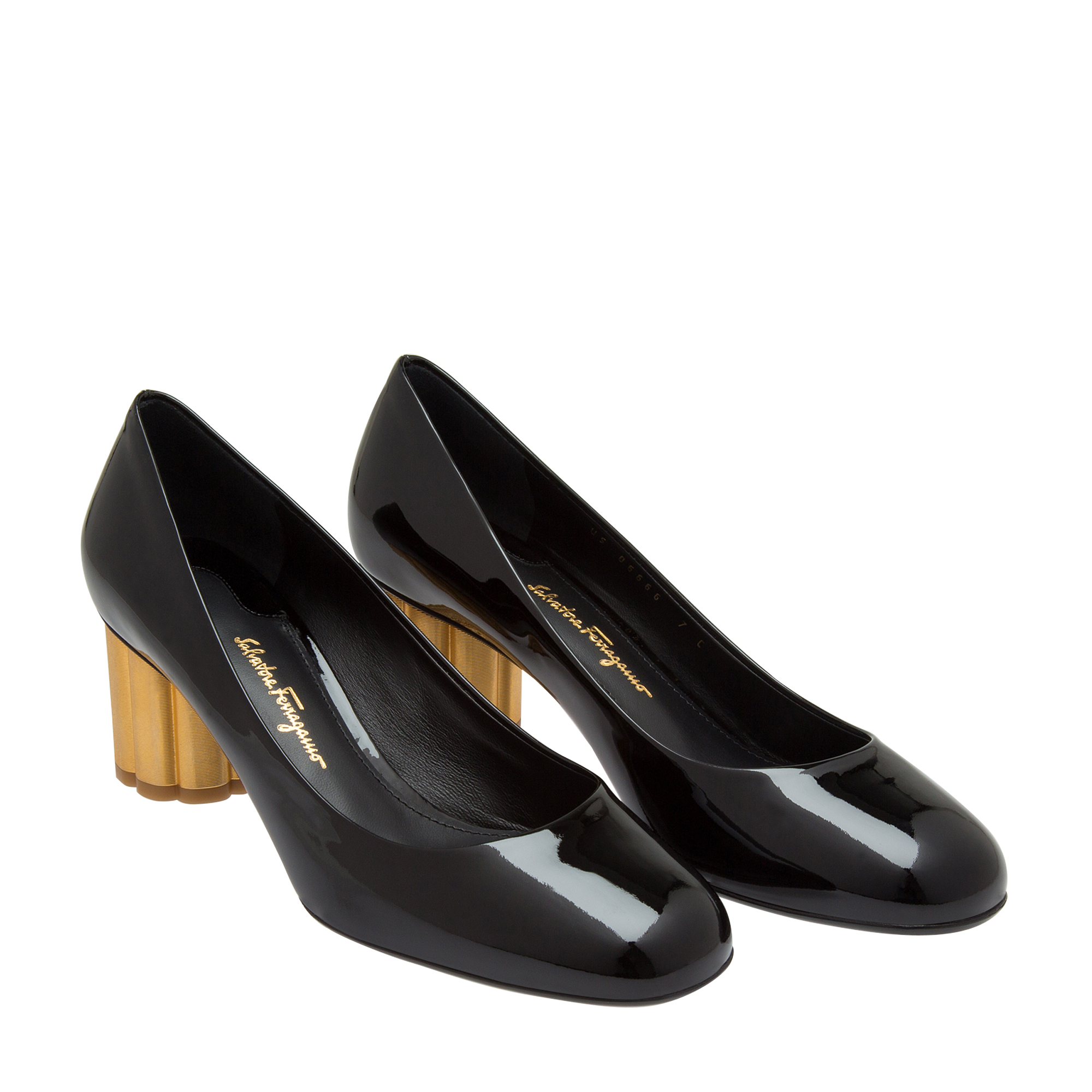 Flower heel pumps, Black