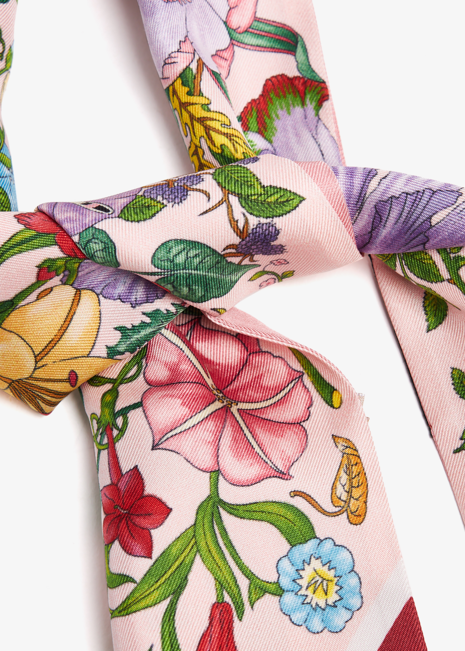 Floral print silk neck bow, Prints