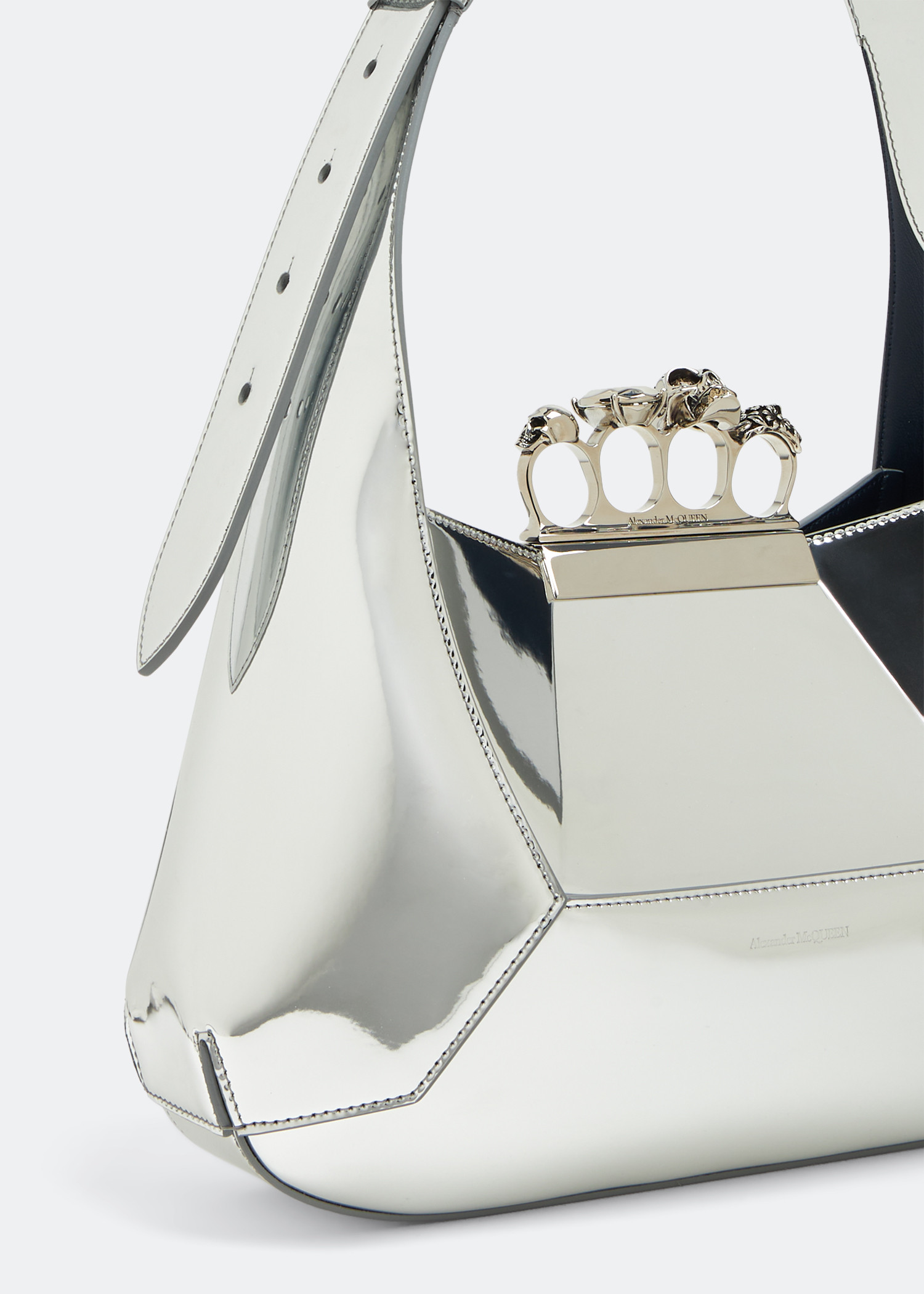 Jewelled hobo bag, Silver 
Jewelled hobo bag, Silver