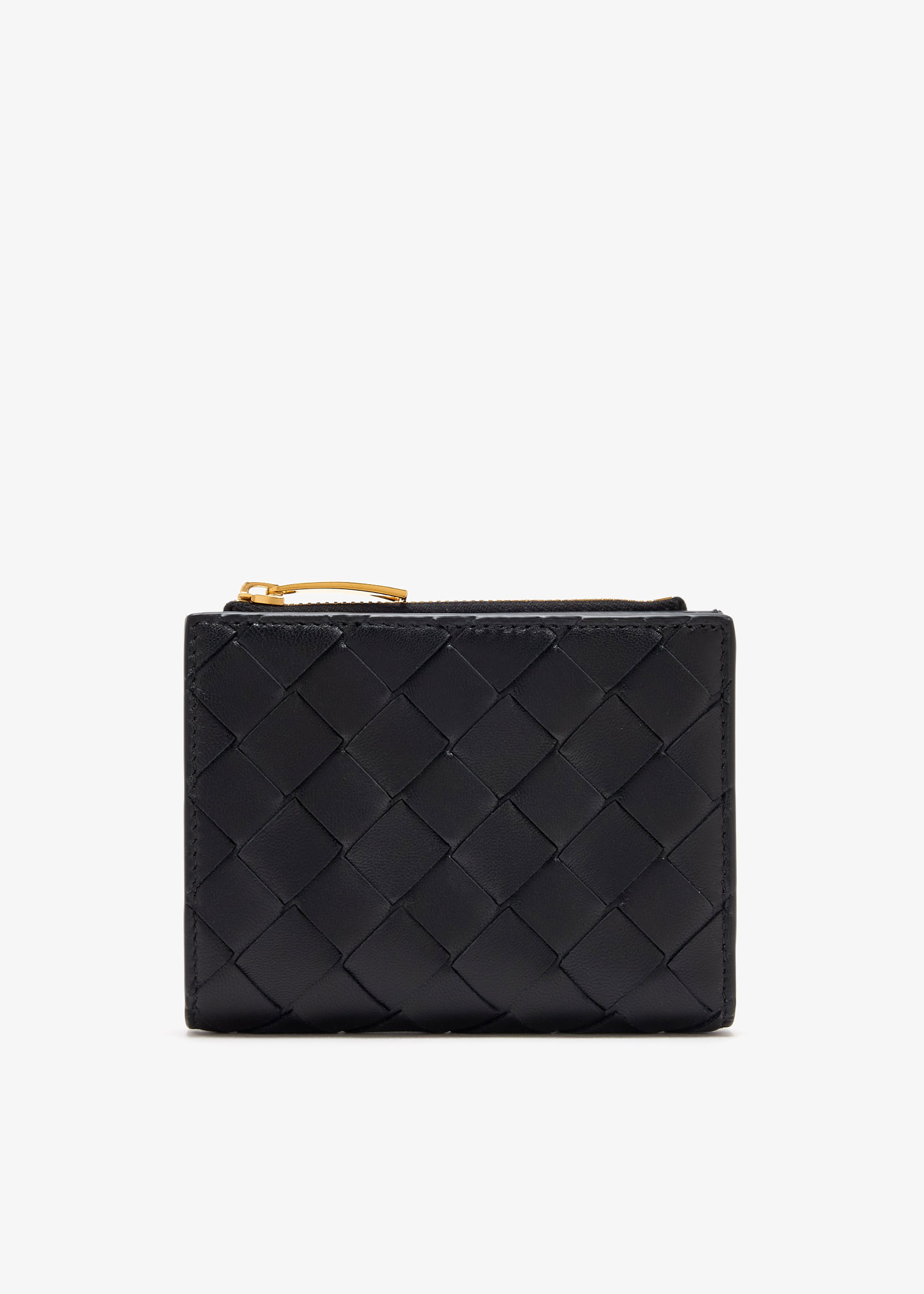 Small Intrecciato bi-fold zip wallet, Black
Small Intrecciato bi-fold zip wallet, Black