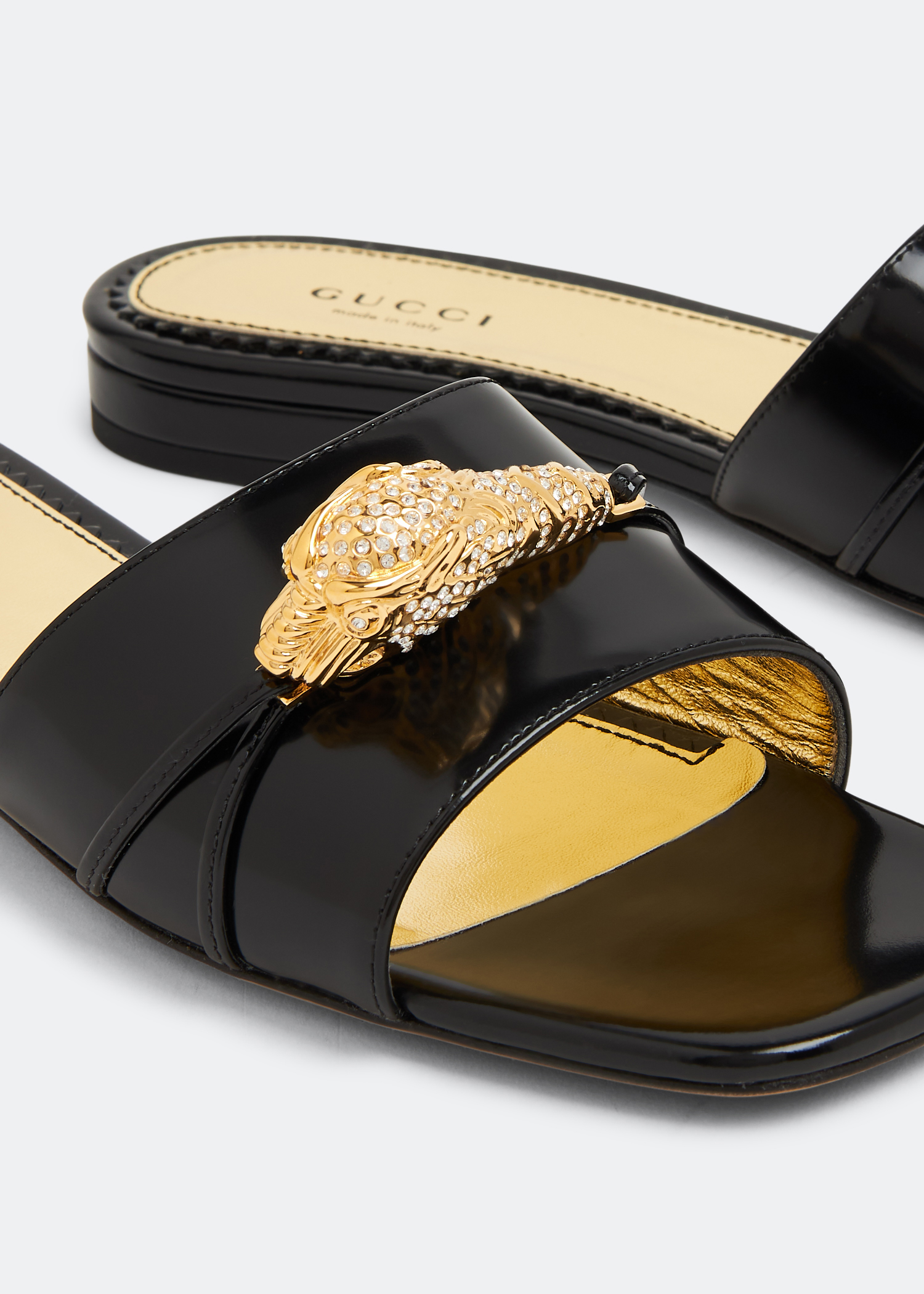 Snake slide sandals, Black