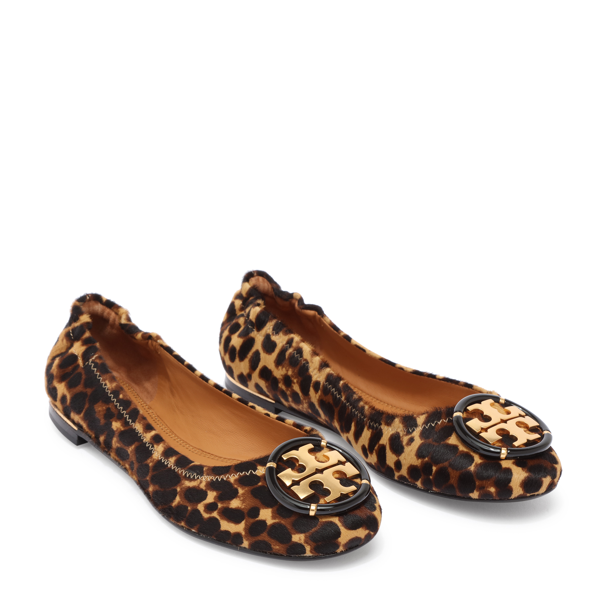 Multi-Logo ballet flats, Animal print