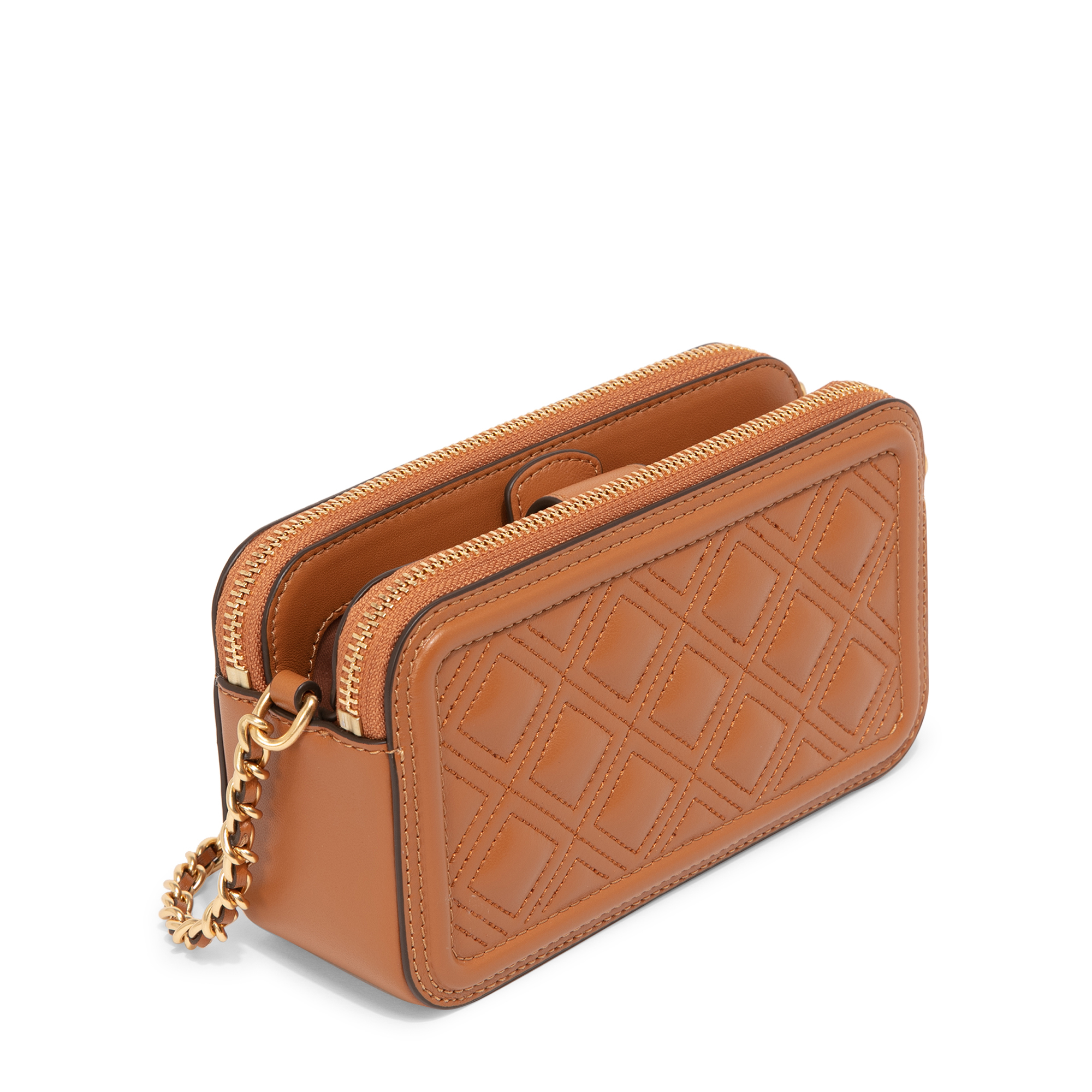 Fleming double-zip mini bag, Brown