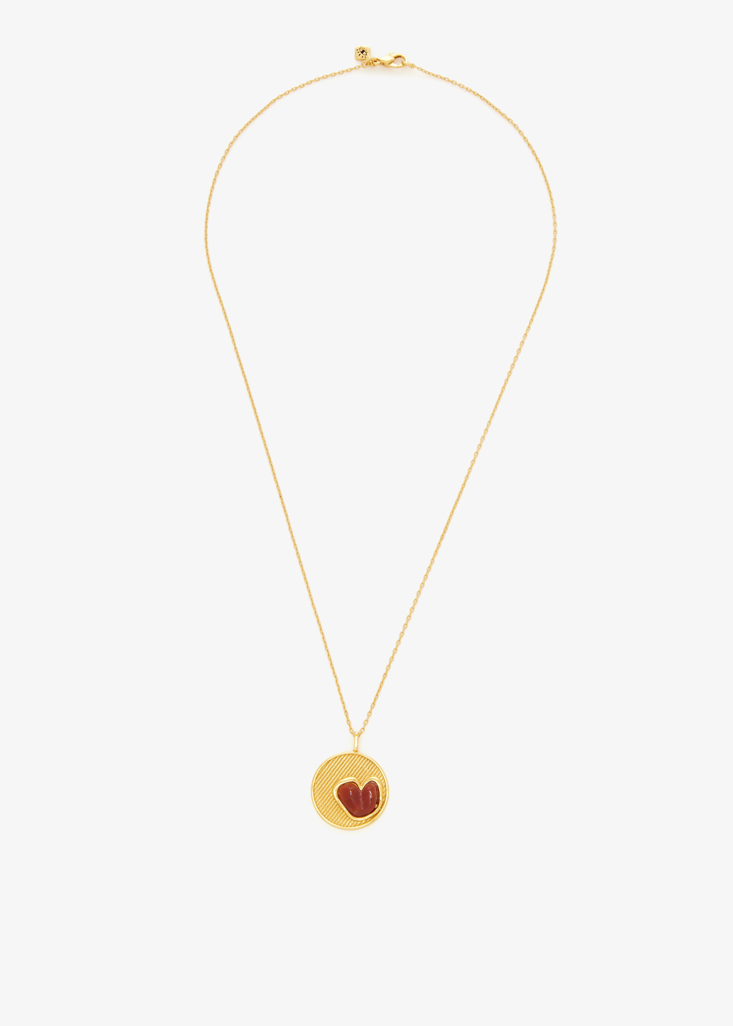Carnelian Heart medallion necklace, Gold
Carnelian Heart medallion necklace, Gold