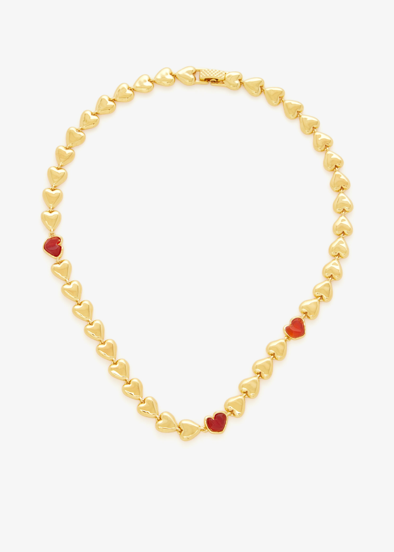 Carnelian Endless Hearts necklace, Gold
Carnelian Endless Hearts necklace, Gold