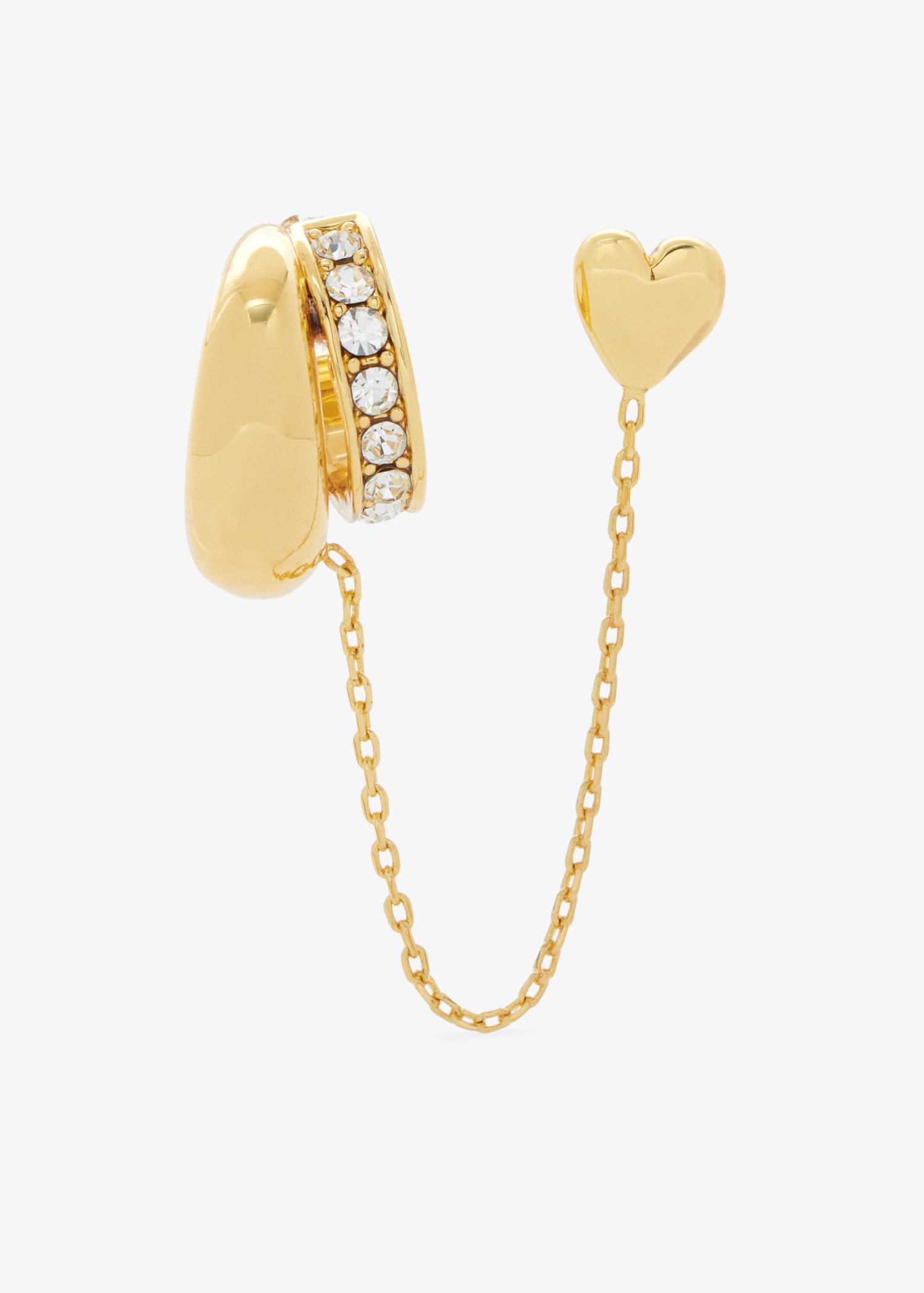 Double Piercing Heart hoop stud, Gold
Double Piercing Heart hoop stud, Gold