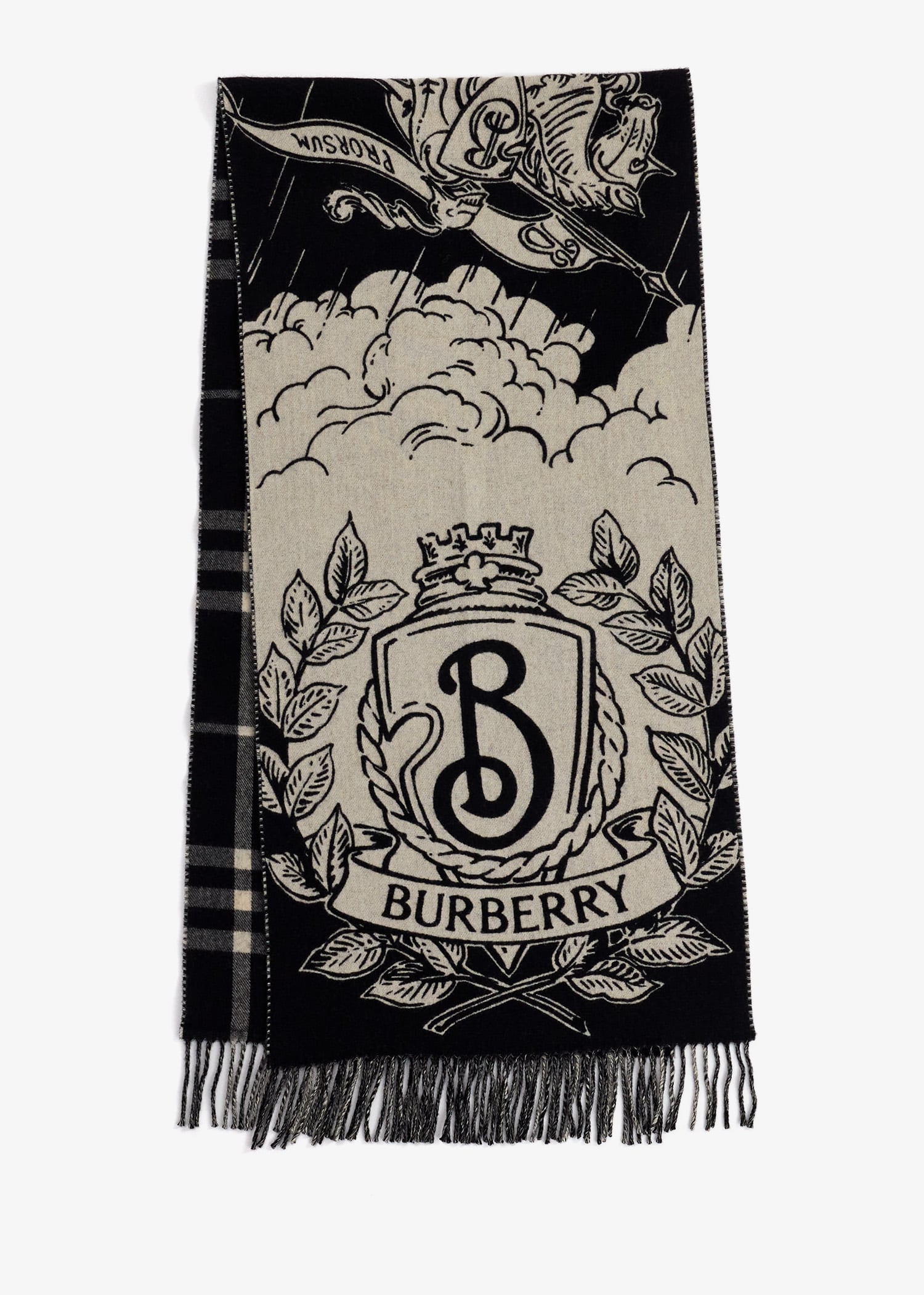 Wide Reversible Stormy Knight scarf, Black
Wide Reversible Stormy Knight scarf, Black