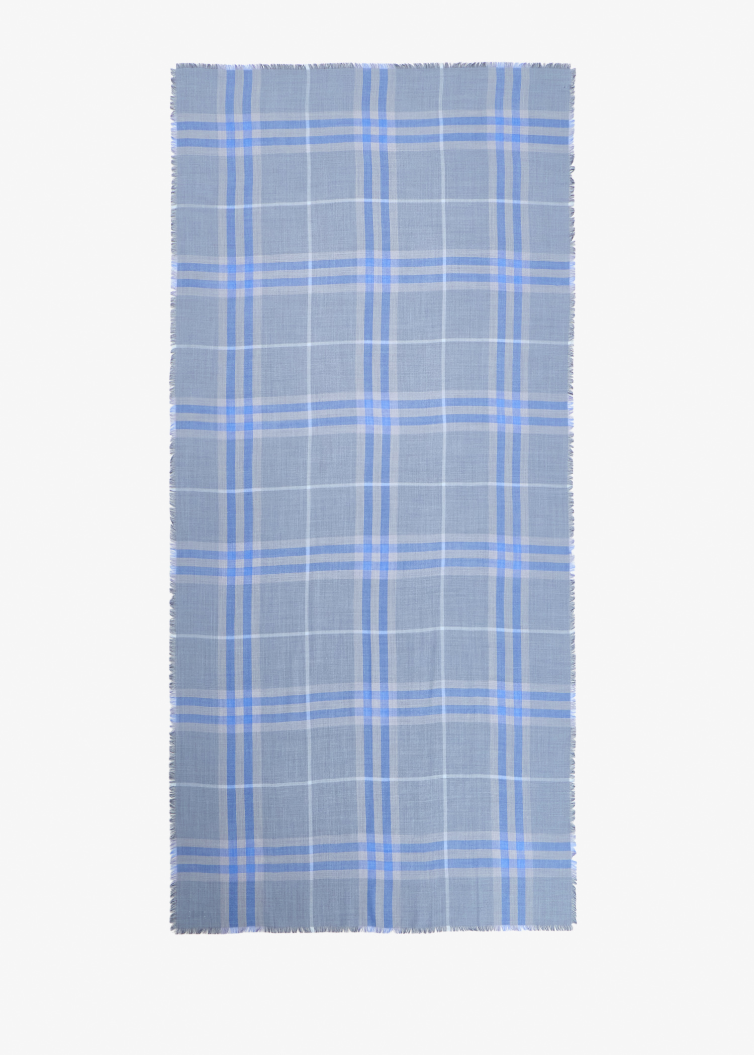 Reversible Check wool silk scarf, Blue
Reversible Check wool silk scarf, Blue