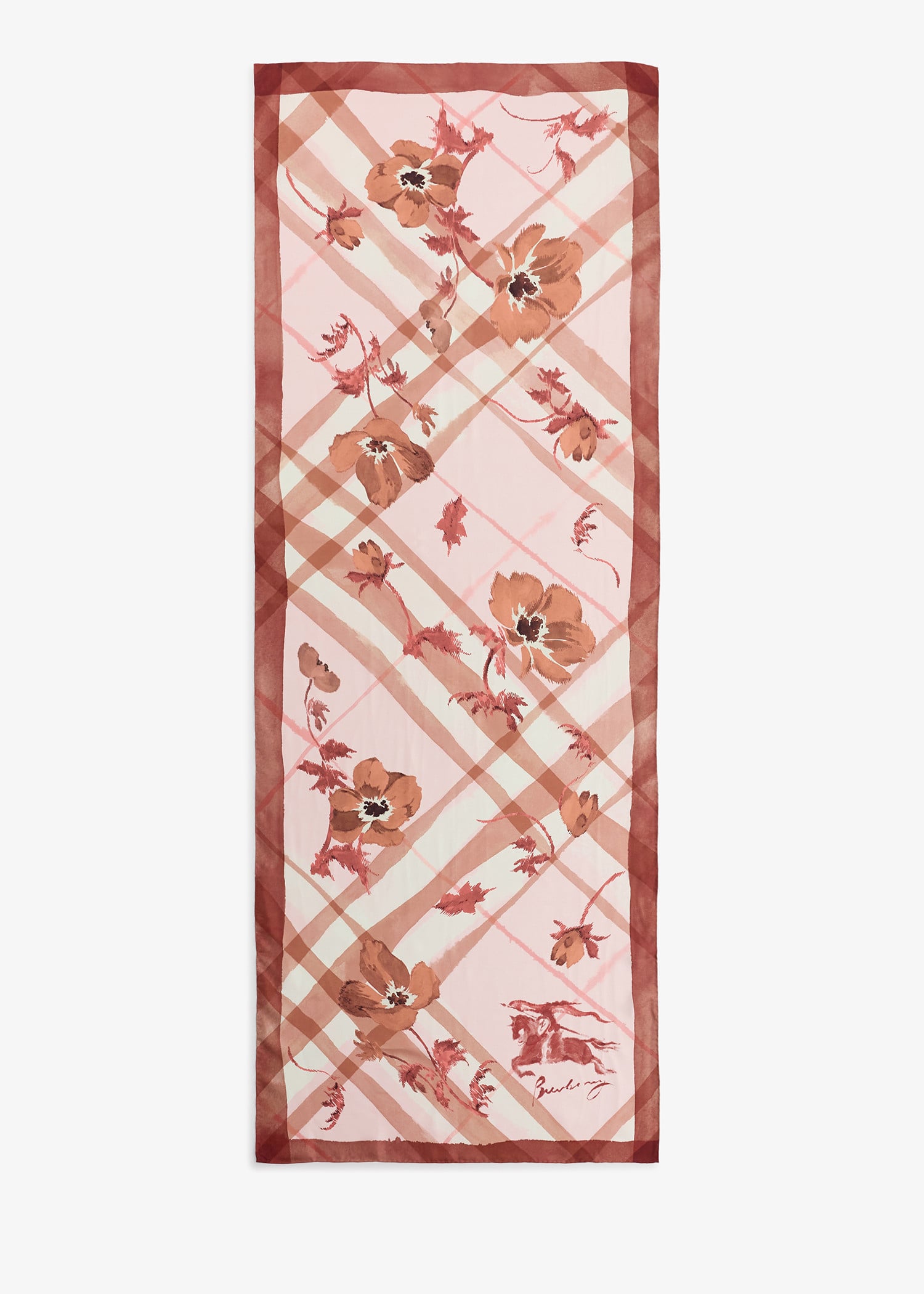 Wide Watercolour Check Silk scarf, Printed
Wide Watercolour Check Silk scarf, Printed