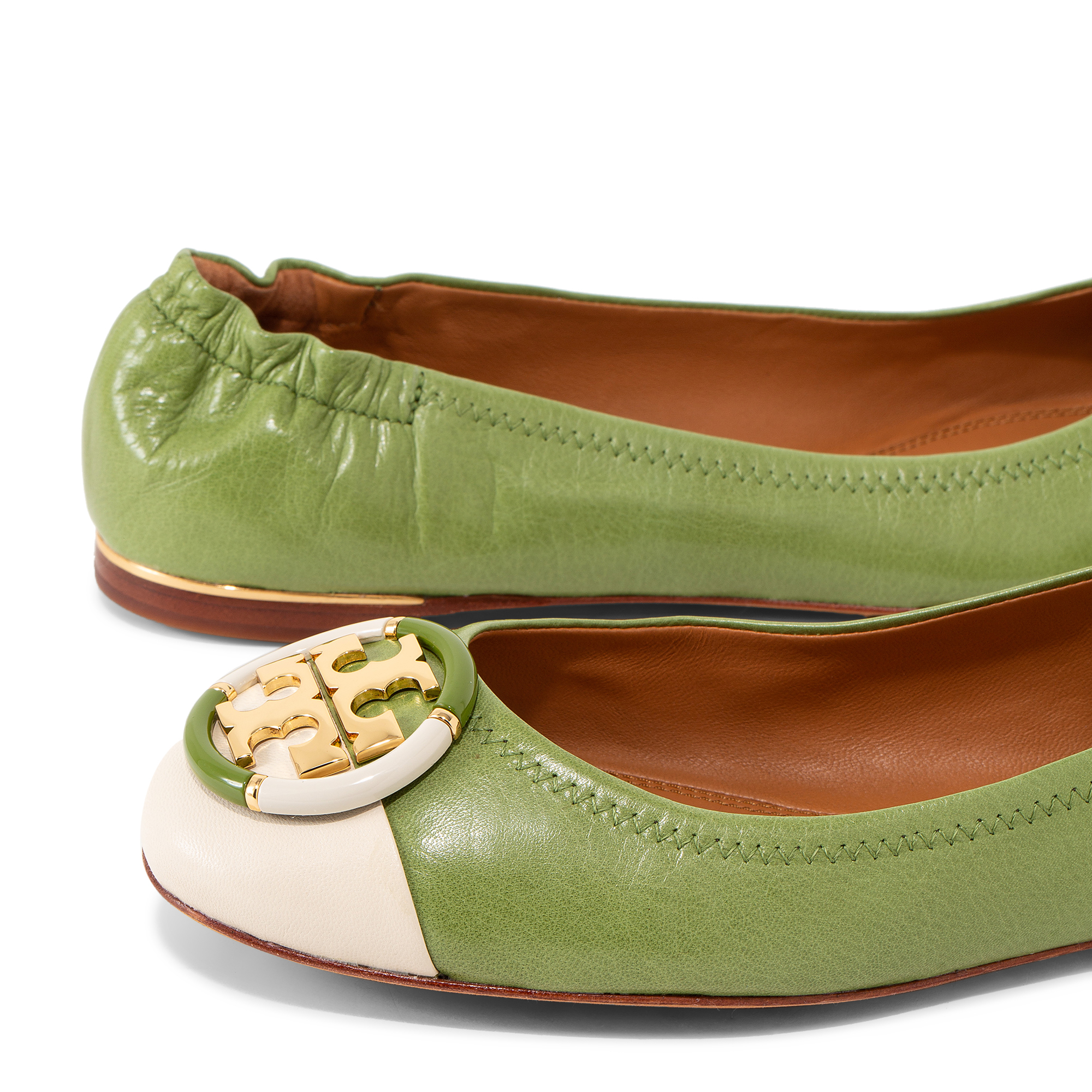 Multi-Logo ballet flats, Green