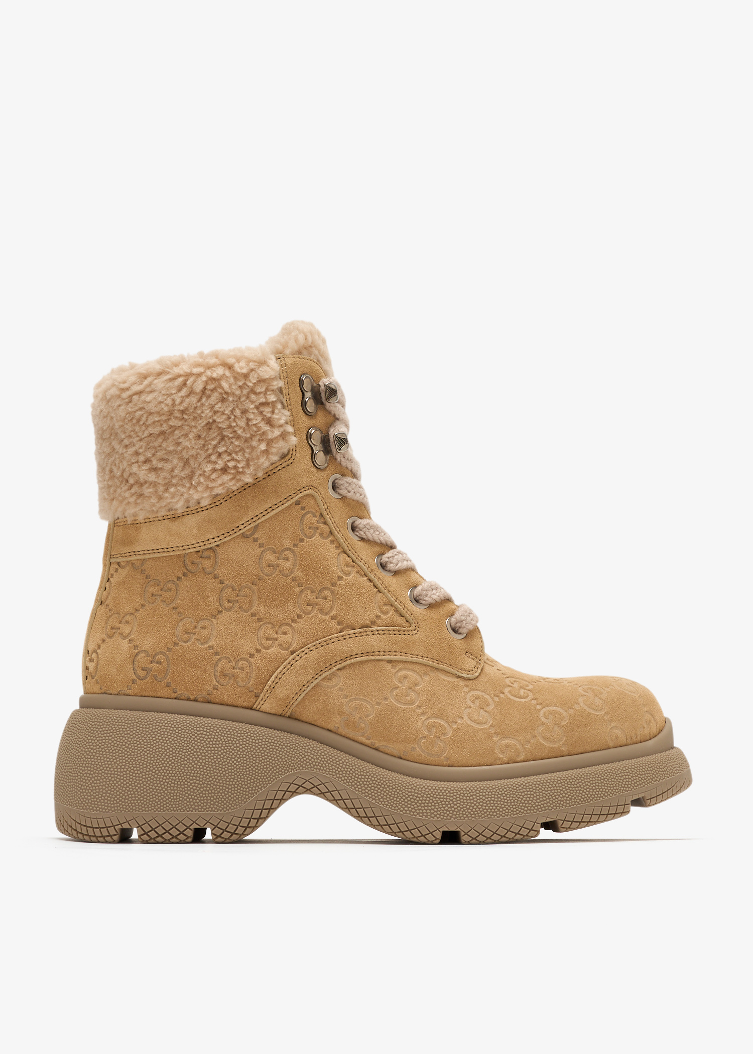 GG suede lace-up boots, Beige
GG suede lace-up boots, Beige