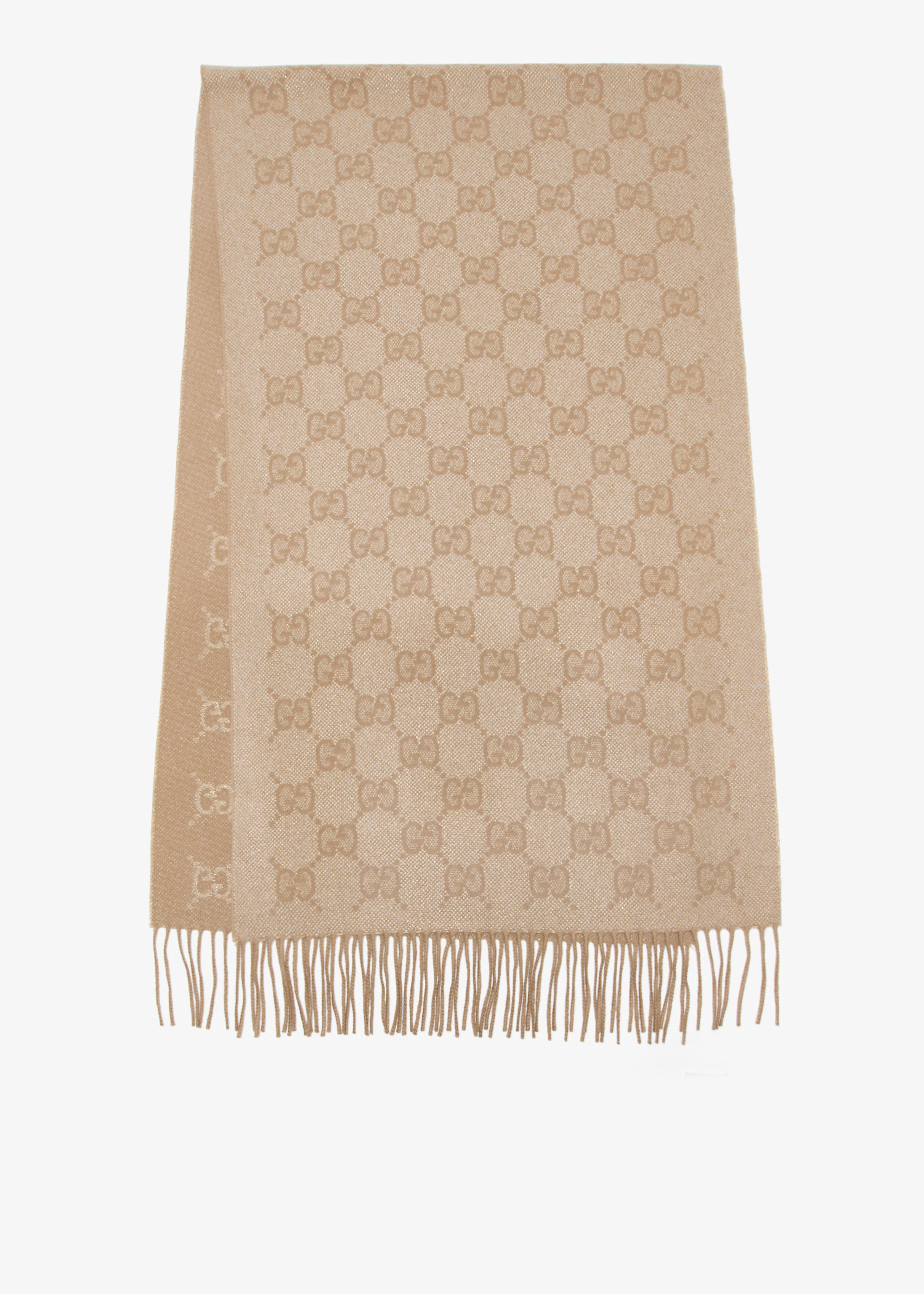 GG cashmere lamé scarf, Beige
GG cashmere lamé scarf, Beige